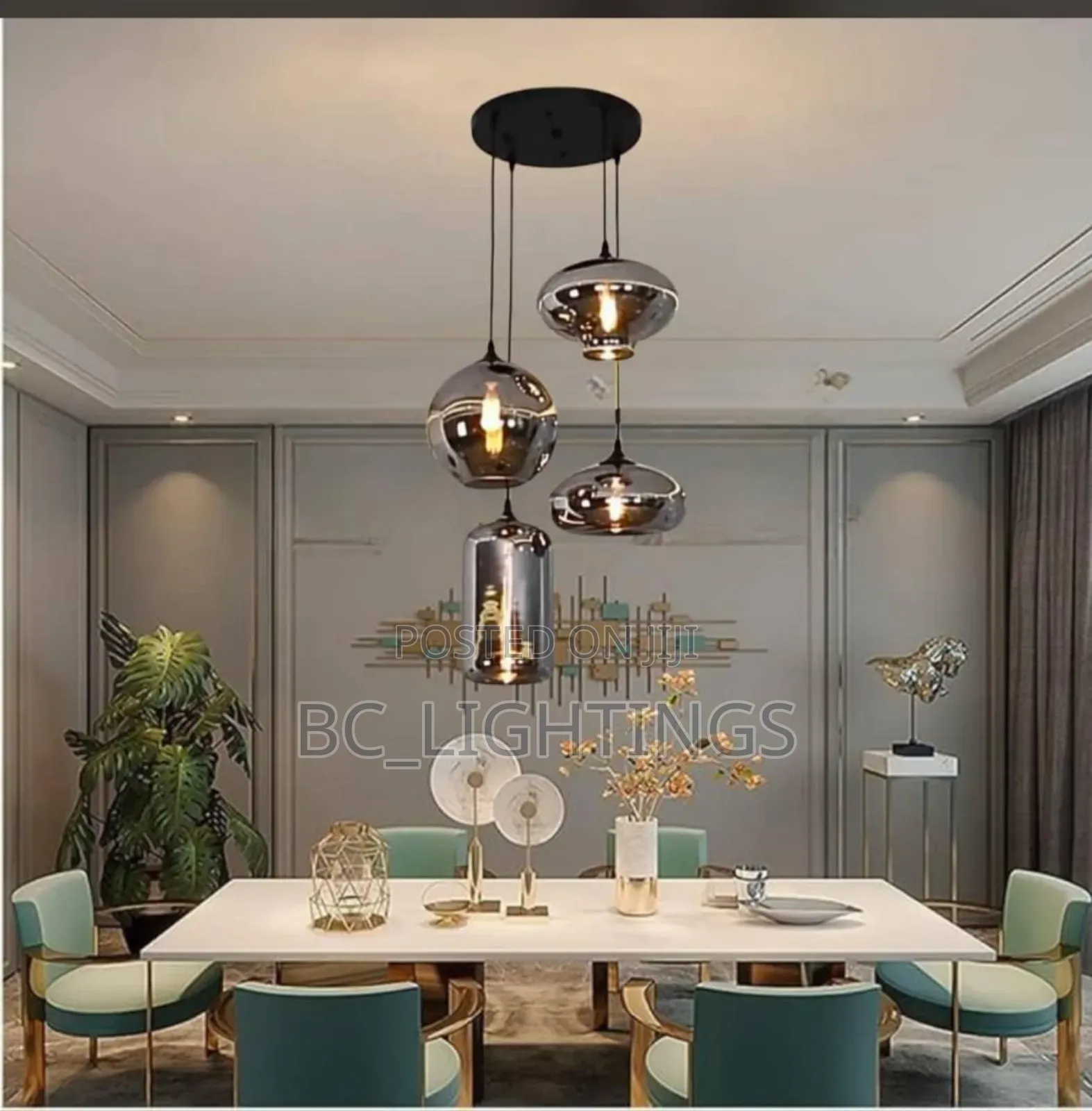 Modern Nordic Smoky Glass Chandelier Light
