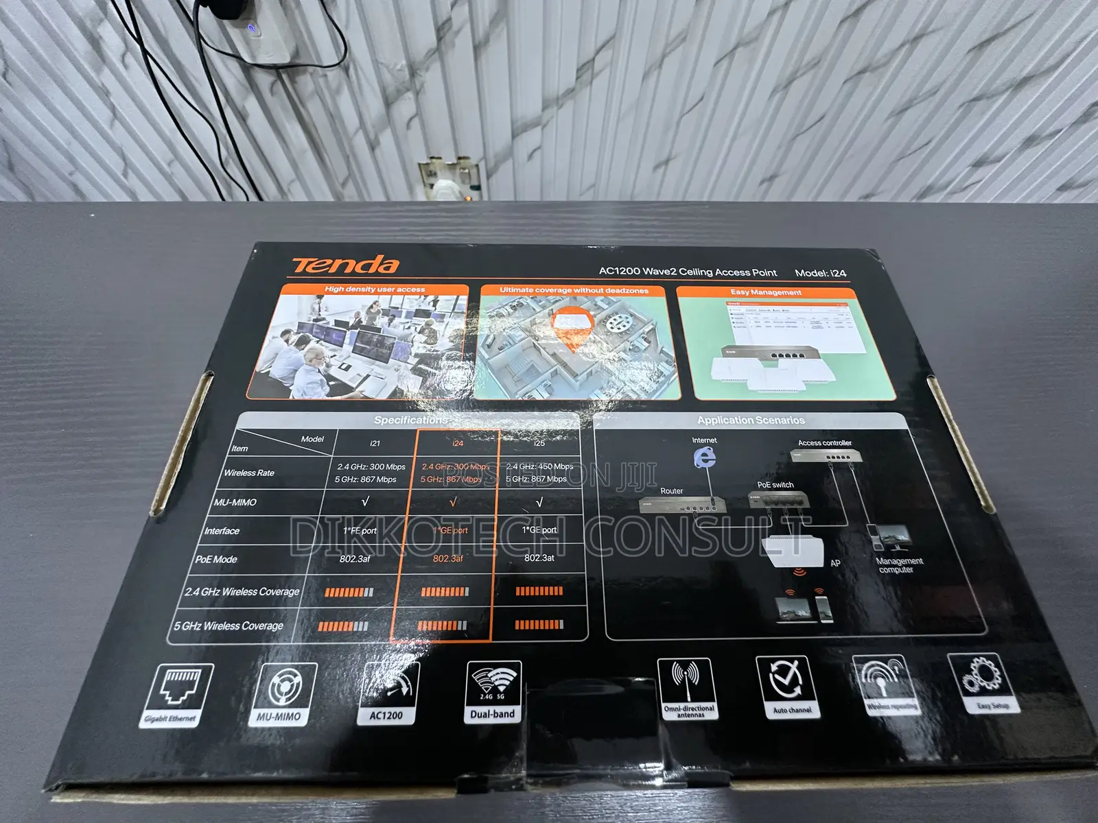 Tenda I24 Ac1200 Wave 2 Gigabit Ceiling Access Point