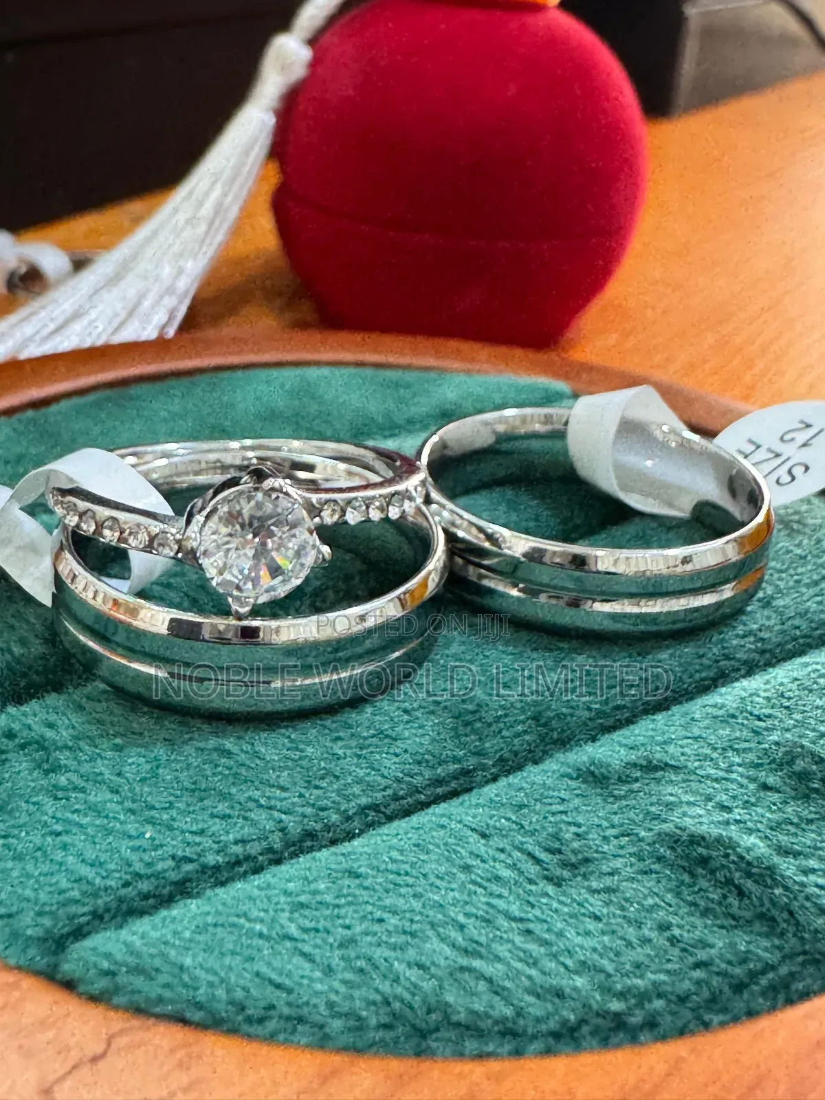 Dazzling Silver Proposal/Wedding Rings Og 6s