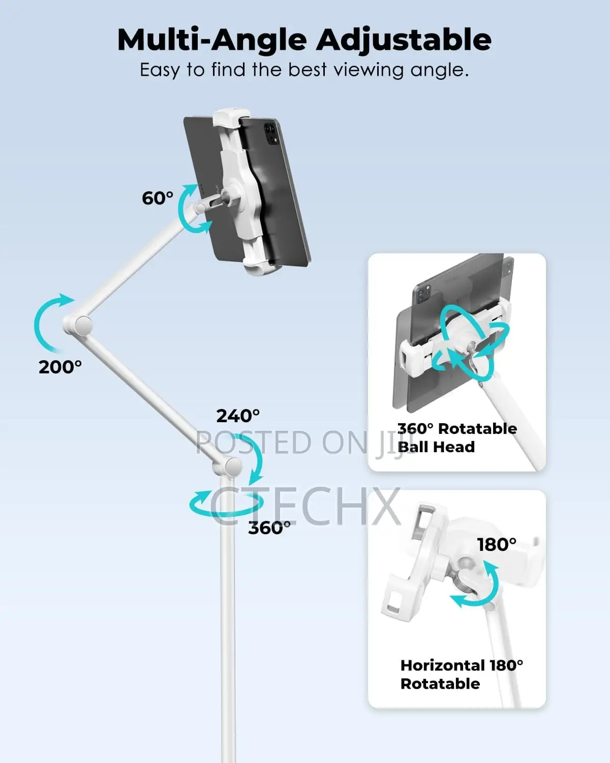 Viozon Tablet Floor Stand Holder Compatible With 4.7"-13" Phone/Tablet
