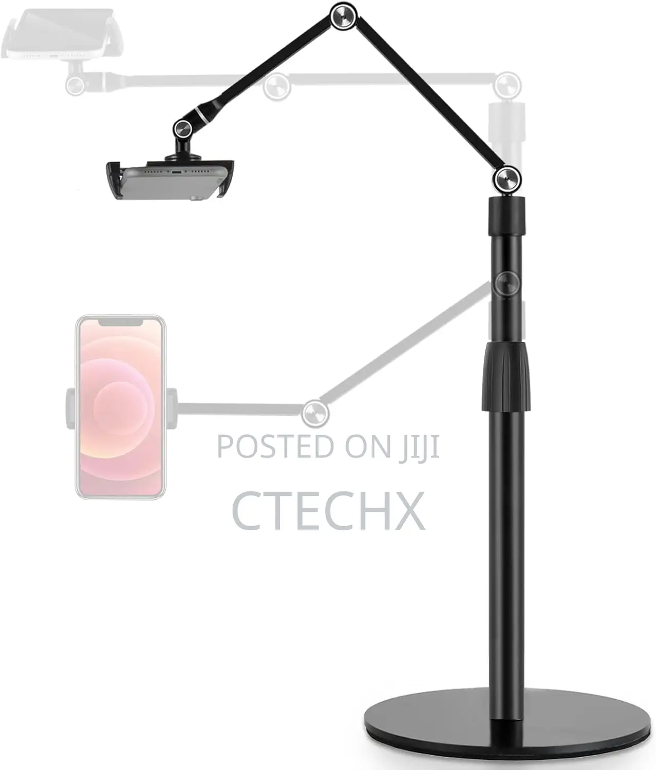 Tablet Phone Overhead Stand, Height 360 Degree Angle Adjustable
