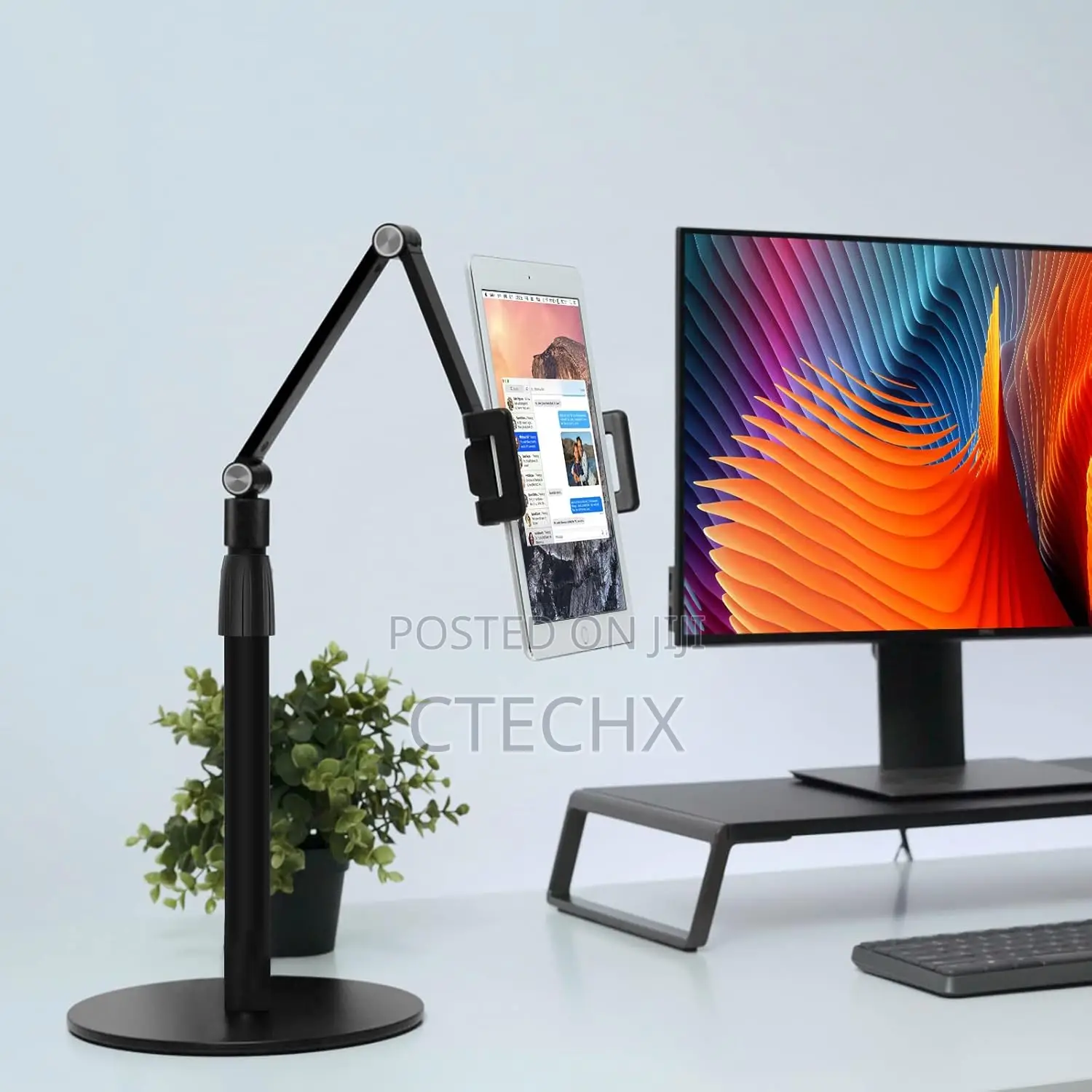 Tablet Phone Overhead Stand, Height 360 Degree Angle Adjustable