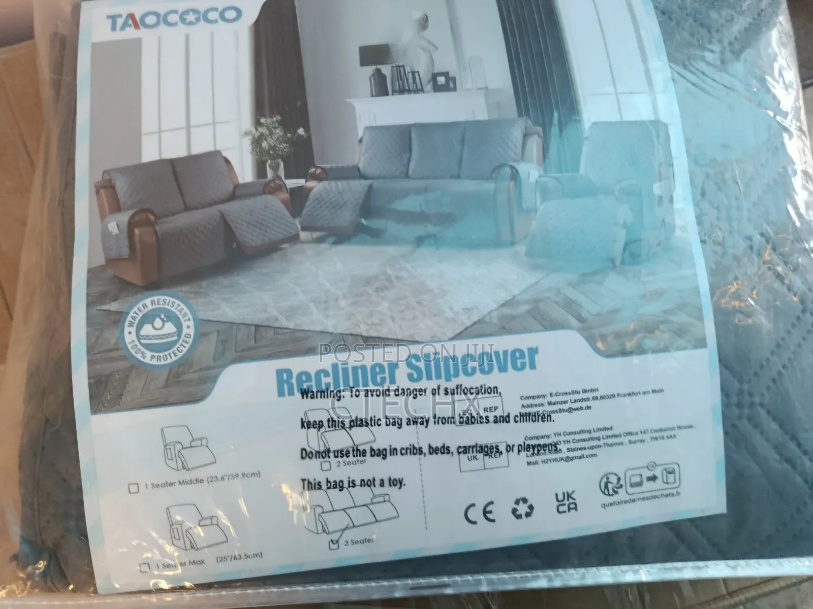 3 Seater Recliner Chair Covers Waterproof Non Slip Covers With Pockets