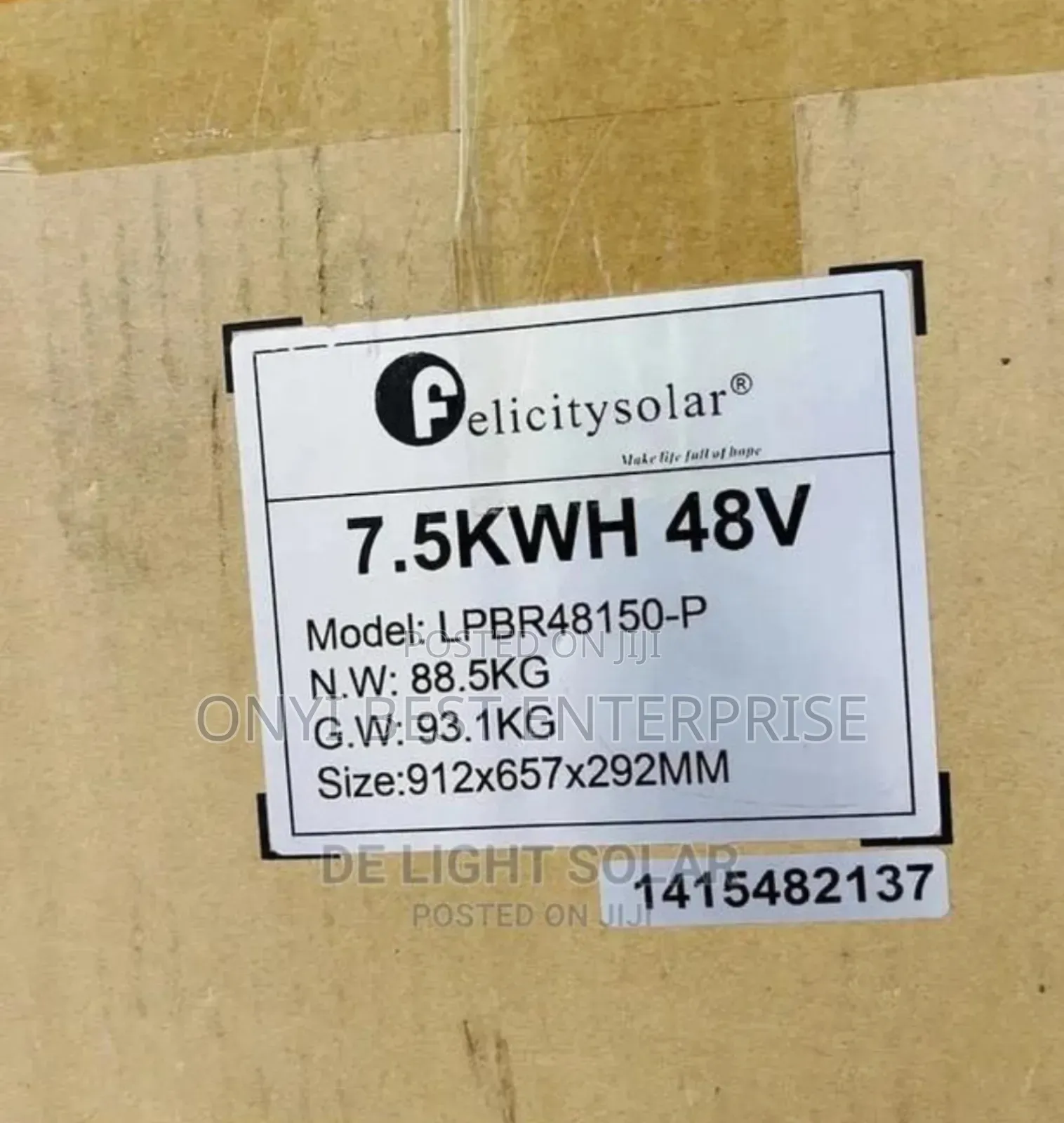 Felicity Lithium Ion Battery 7.5kwh 48v