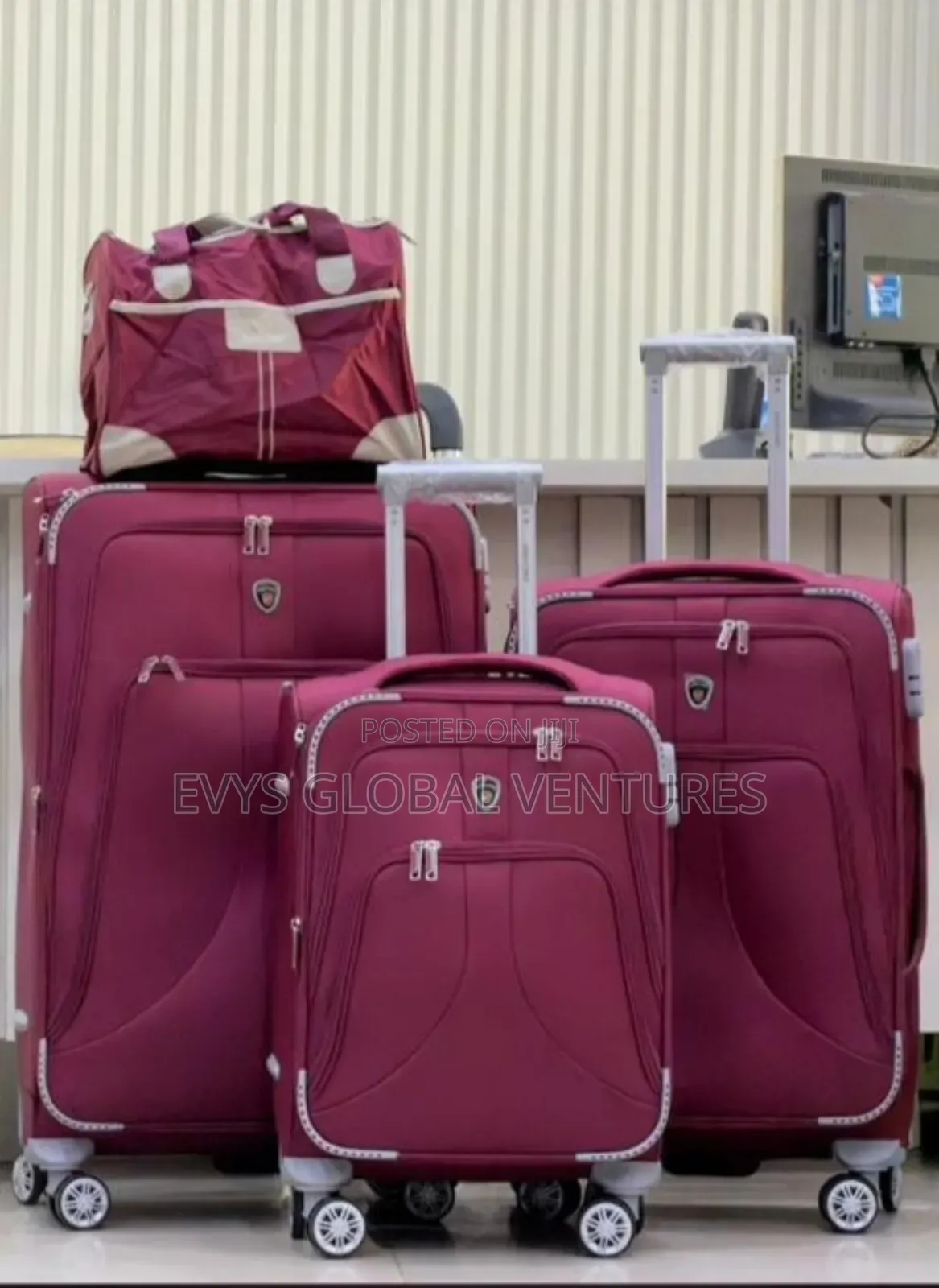 Trolley Travelling Leather Boxes - Set of 4.