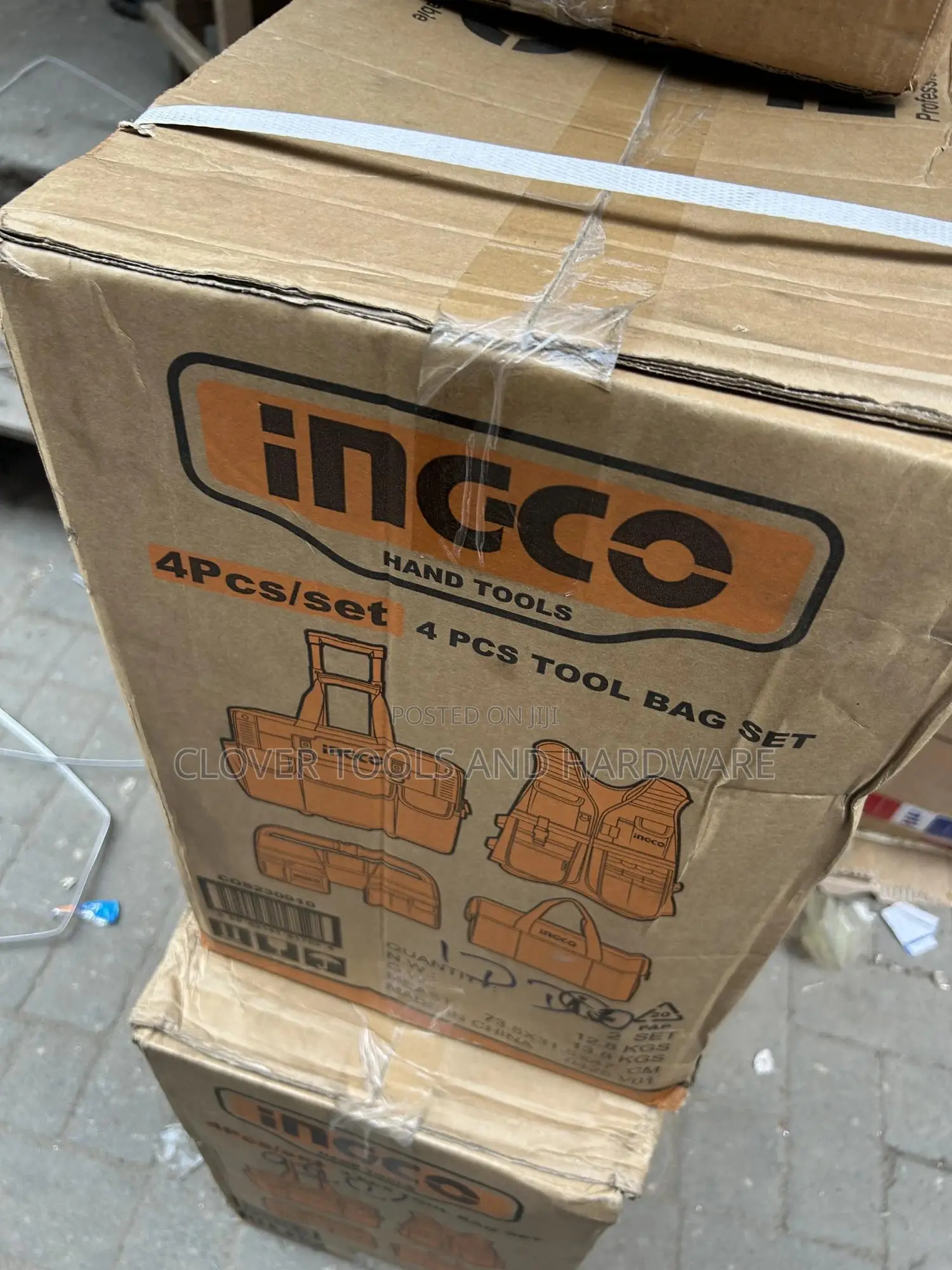 Ingco Cos230910 4pcs Tool Bag Kit + Tool Carrier + Vest