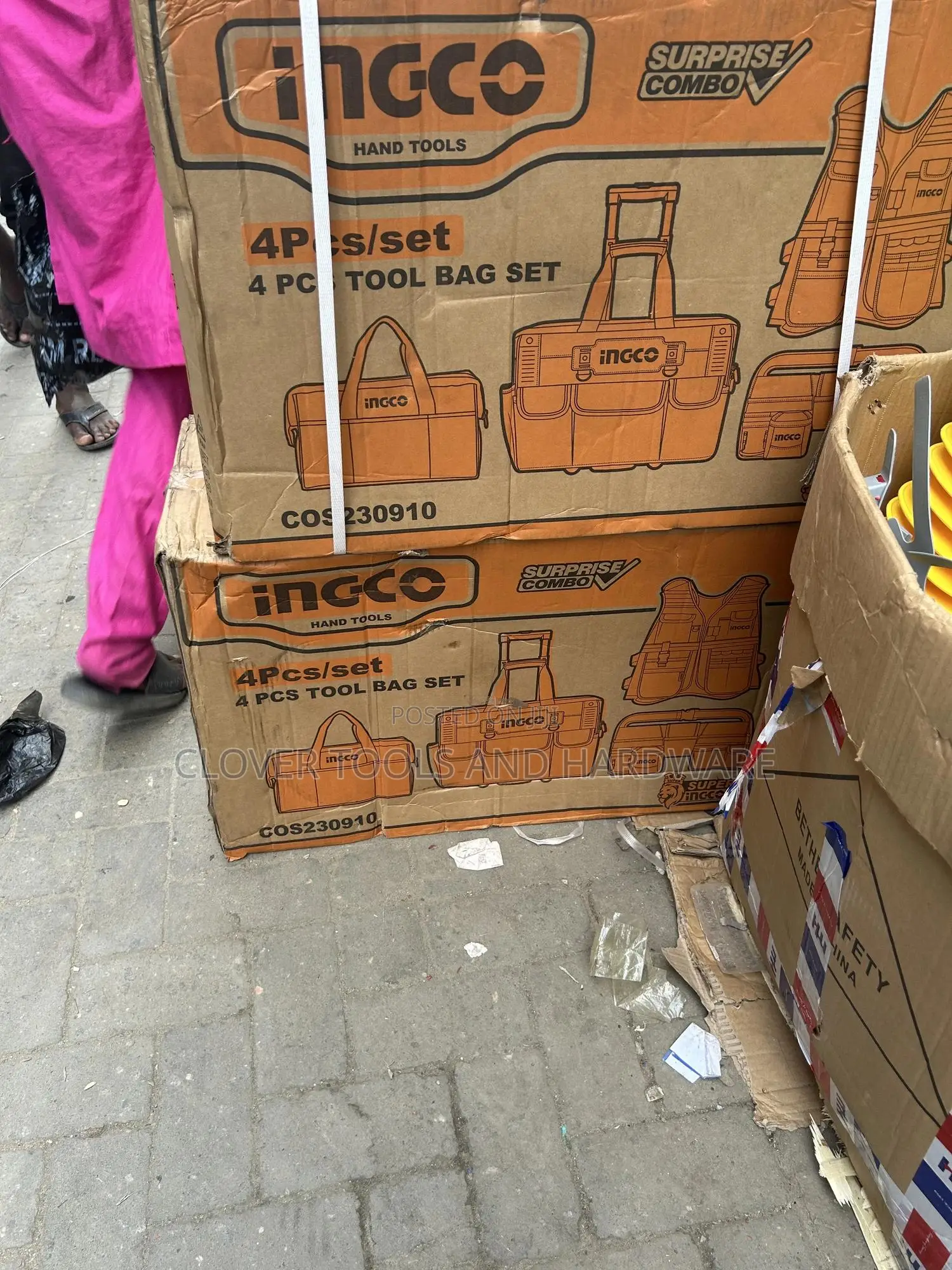 Ingco Cos230910 4pcs Tool Bag Kit + Tool Carrier + Vest