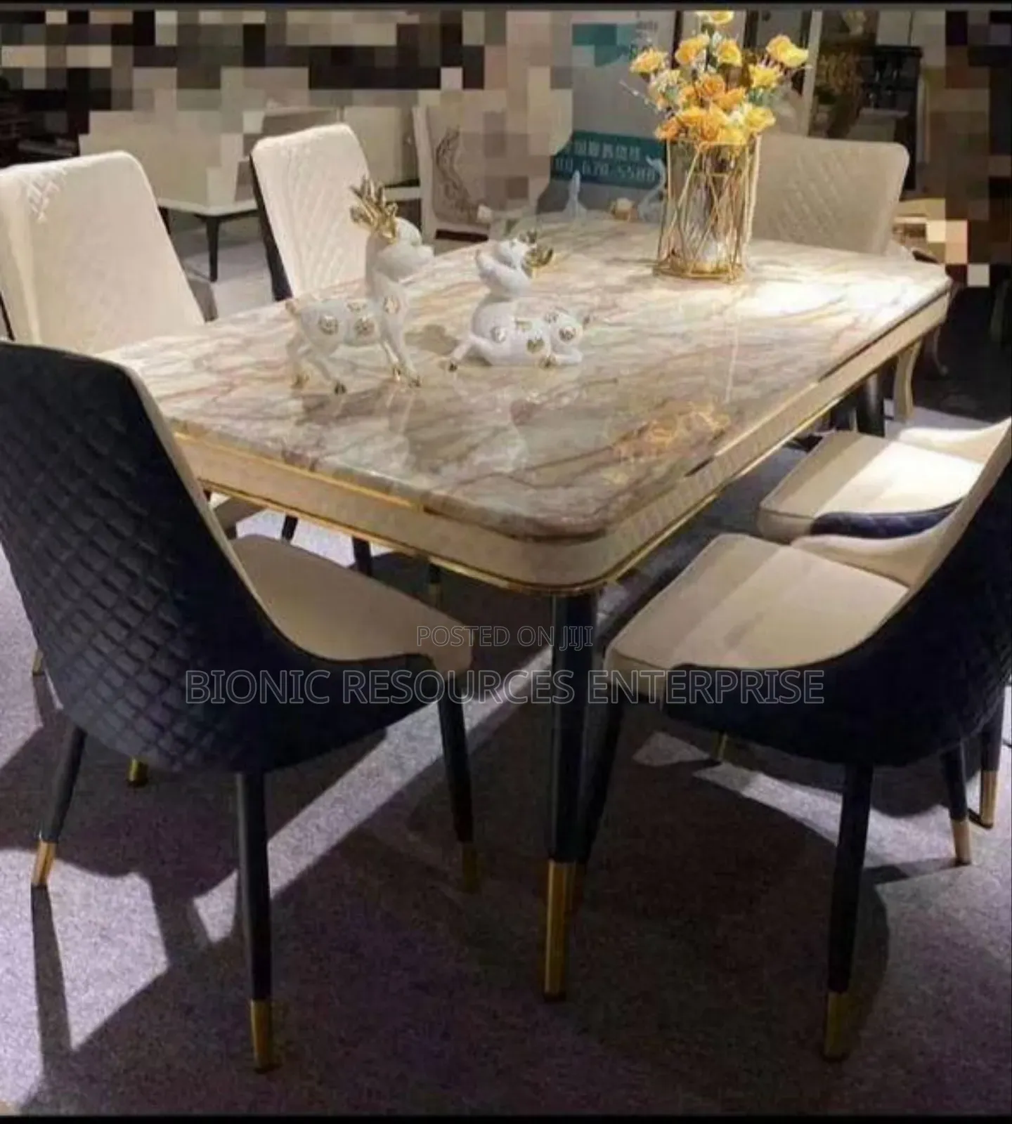 Dining Table Set Marble Top
