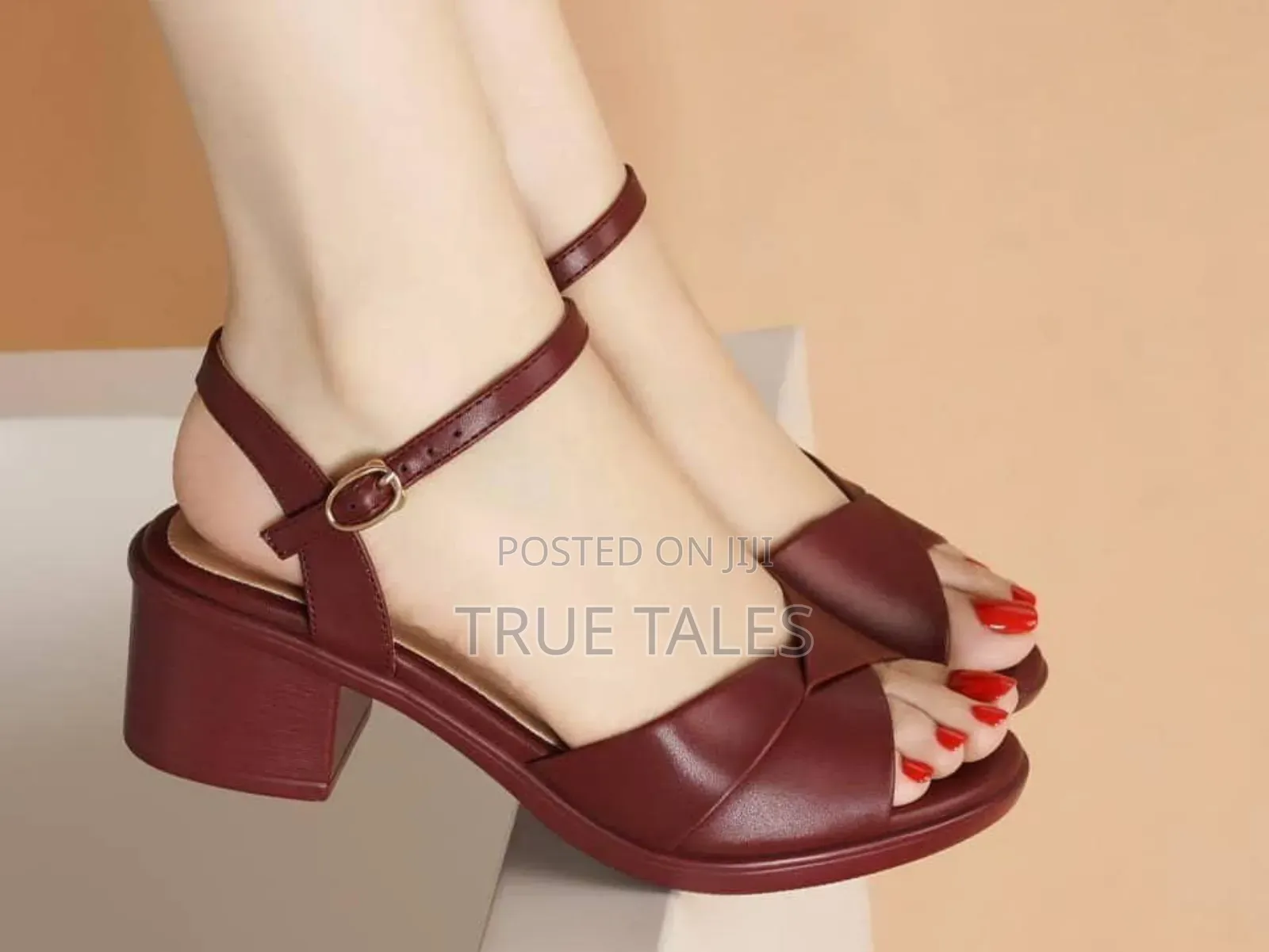 Classy Low Block Heels Sandals.  Sizes 37-43. #Den.