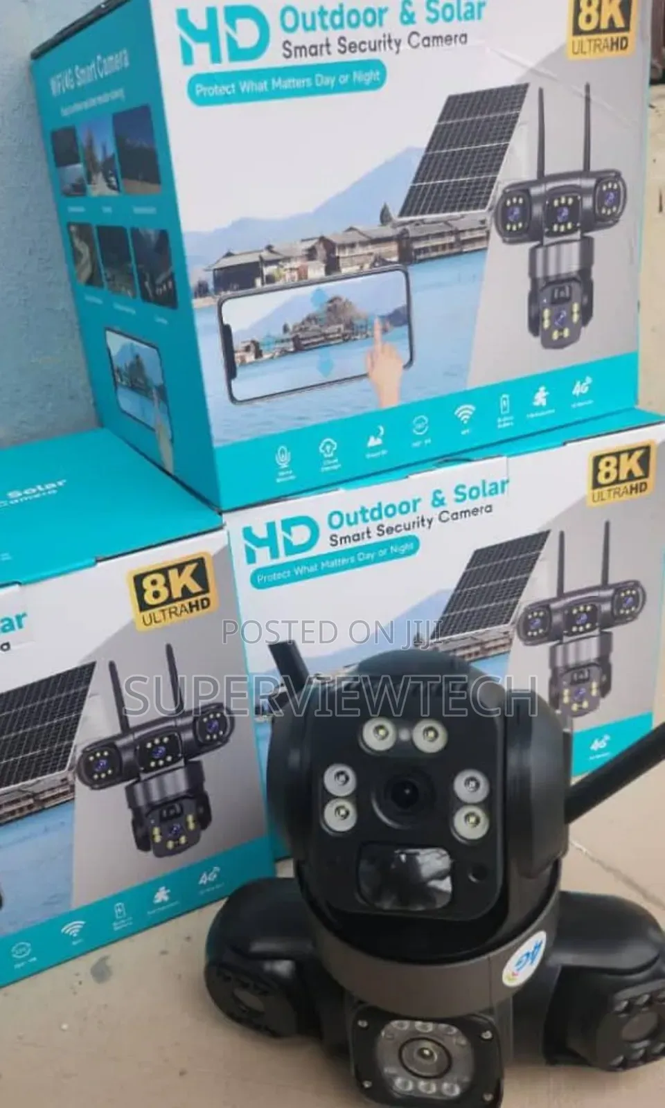 3 Views Ai Motion Detection 2 Way Audio Solar Cctv Camera