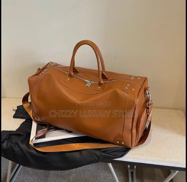 High Quality Luxury Genuine Leather Duffle Bag.