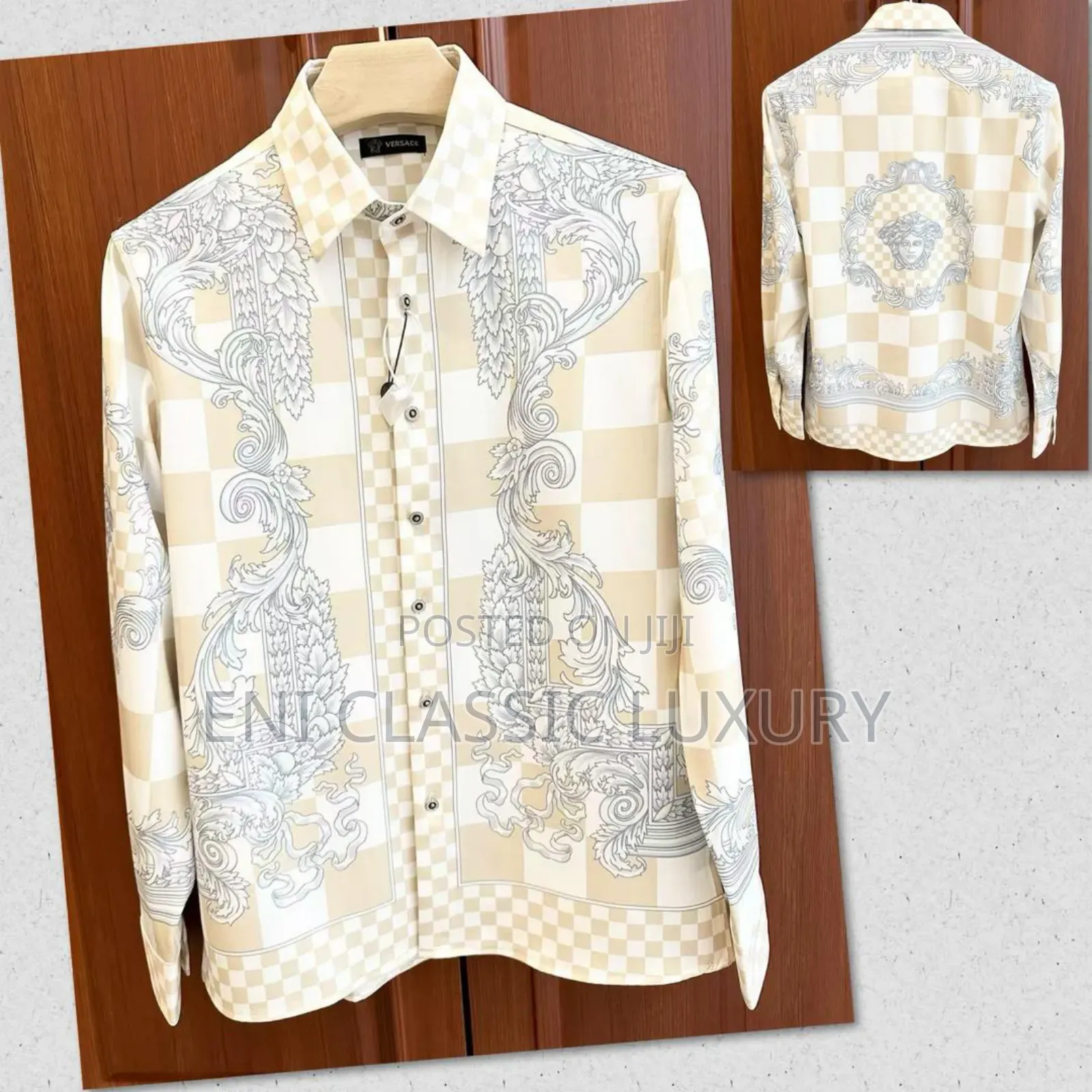 Pure Quality Luxury Men's Shirt Versace Well Banded Package
