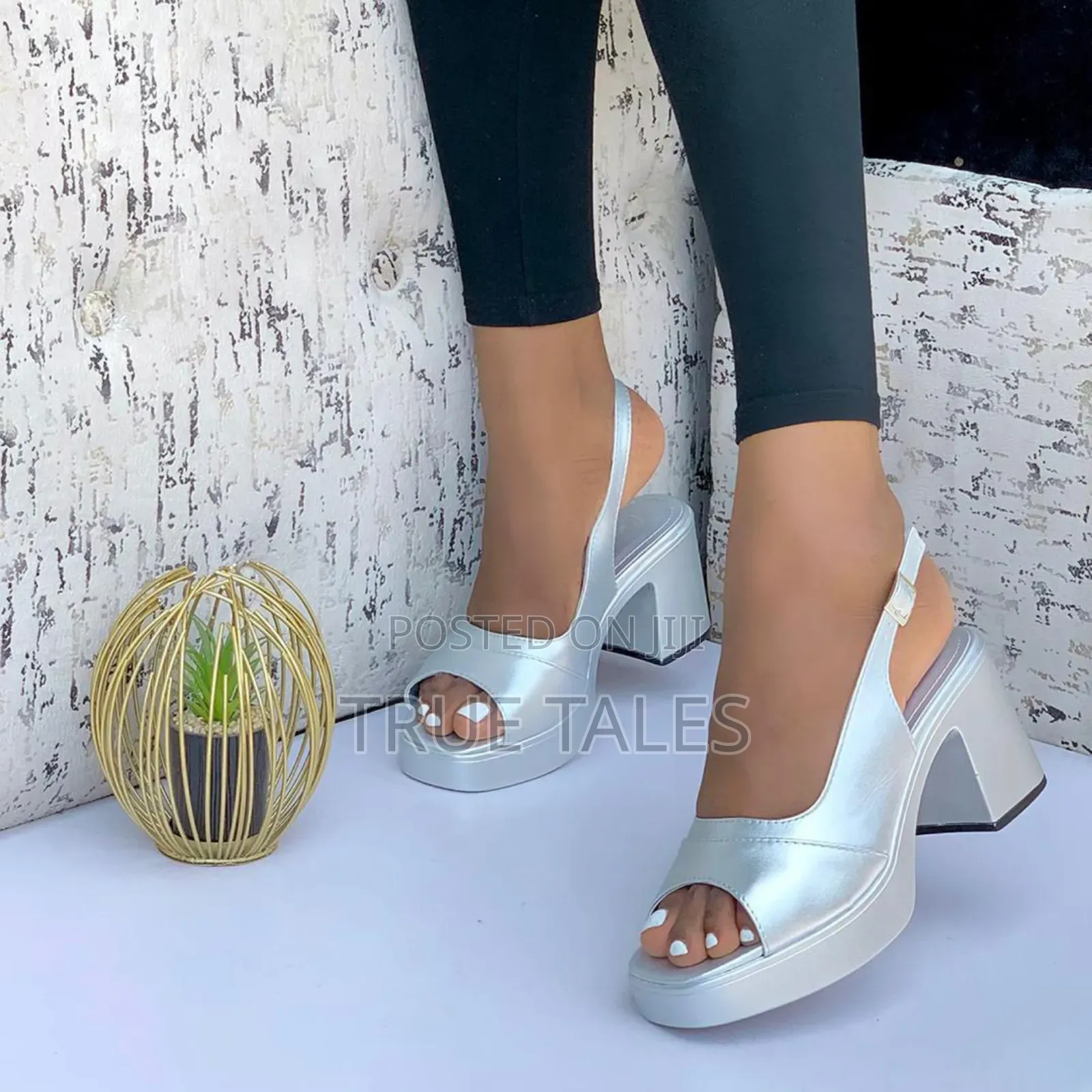 Women's Block Heel Slingback Sandals. Sizes 37-42. #Den.