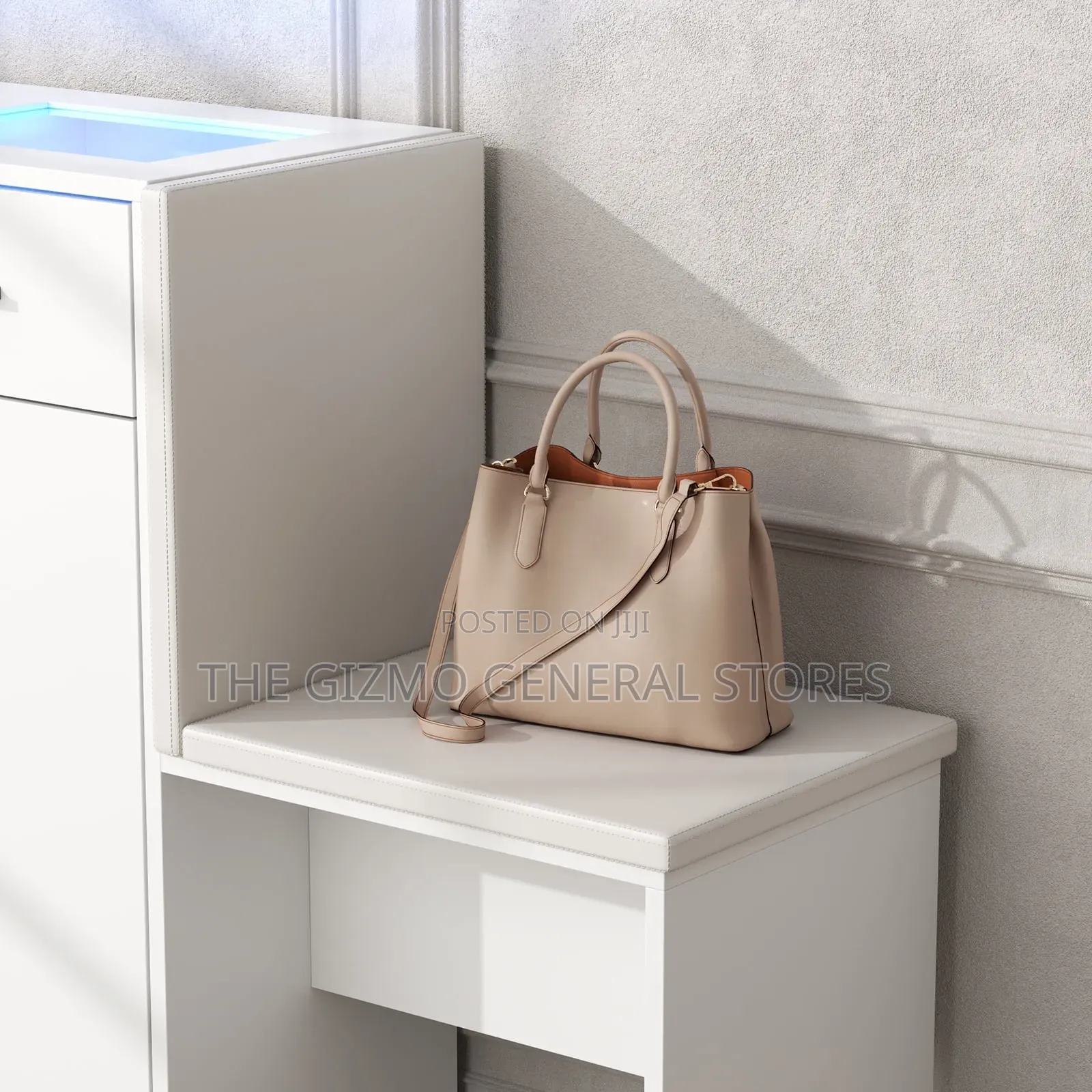Modern Glass Top Shoe Cabinet With Charging Led Light