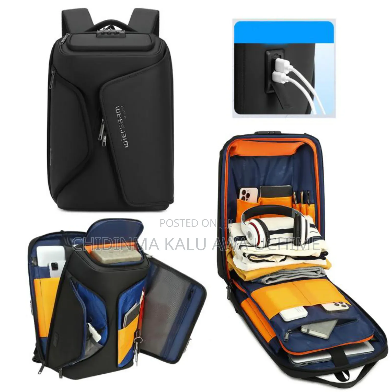 Wiersaam 17 Inches Anti Theft Business Travel Water Proof Back Pack