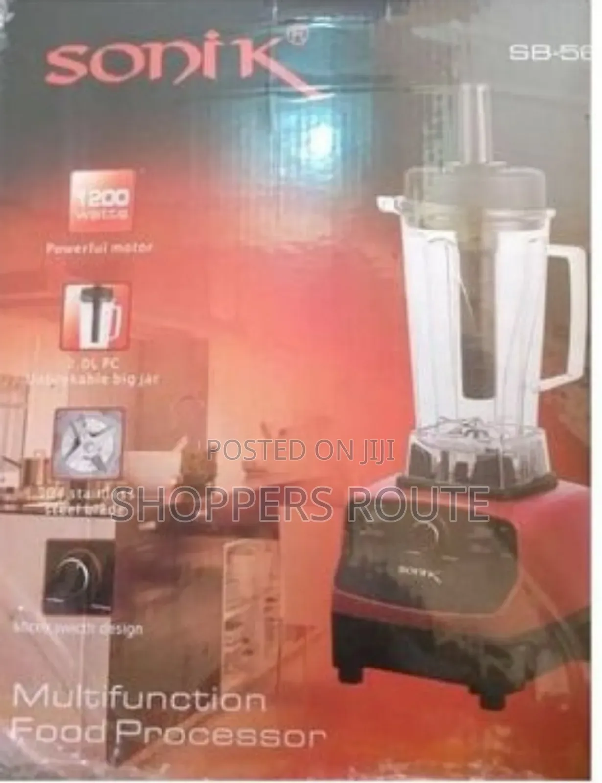 Sonik Heavy-Duty Electric Blender+Food Processor Sb 566