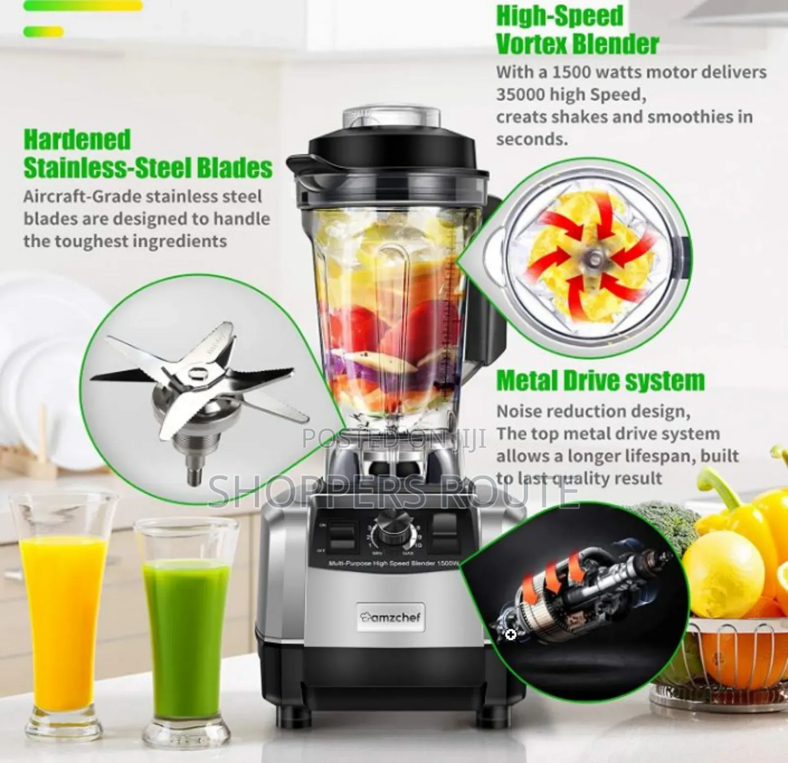 Amzchef Professional Blender 1800w
 Zm 5009