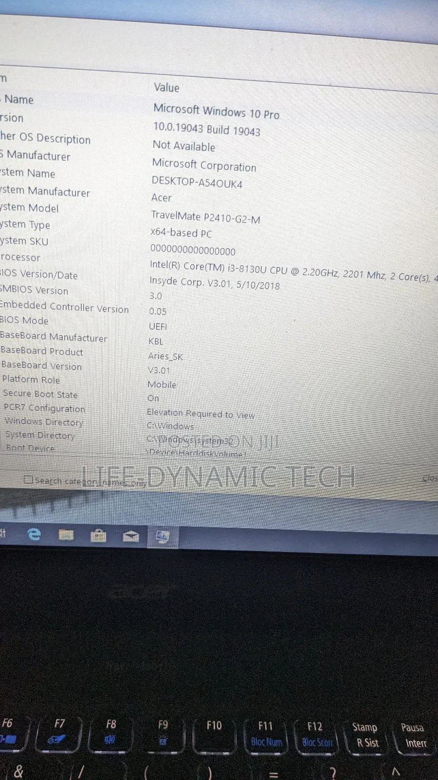 Laptop Acer TravelMate P2 8GB Intel Core I3 SSD 128GB