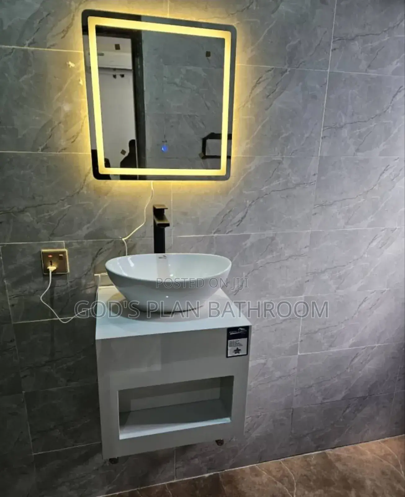 Hanging Cabinet Basin With Led Mirror