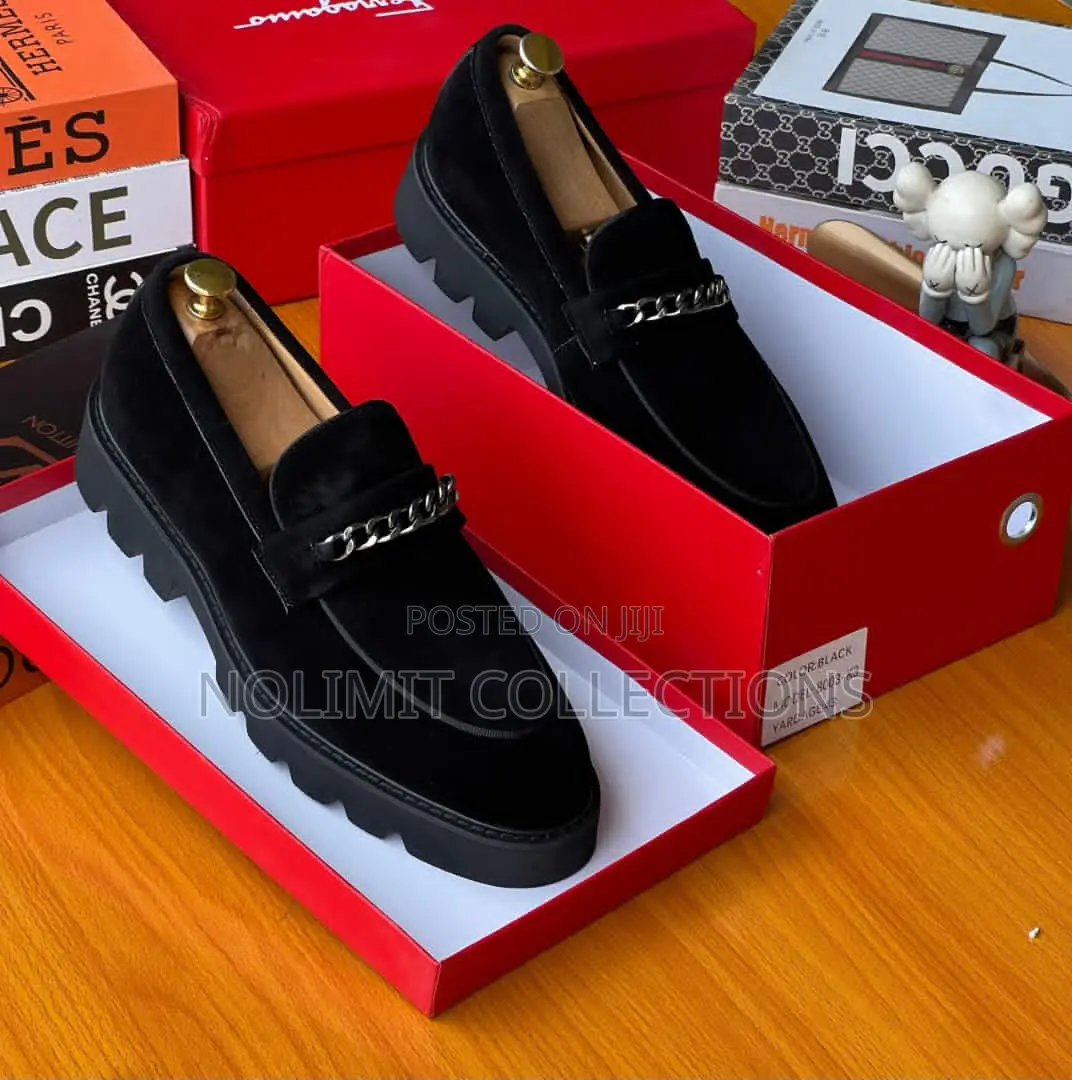Black Suede Ferragamo Loafers