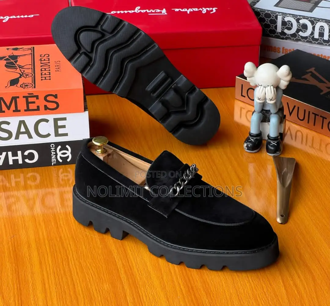 Black Suede Ferragamo Loafers