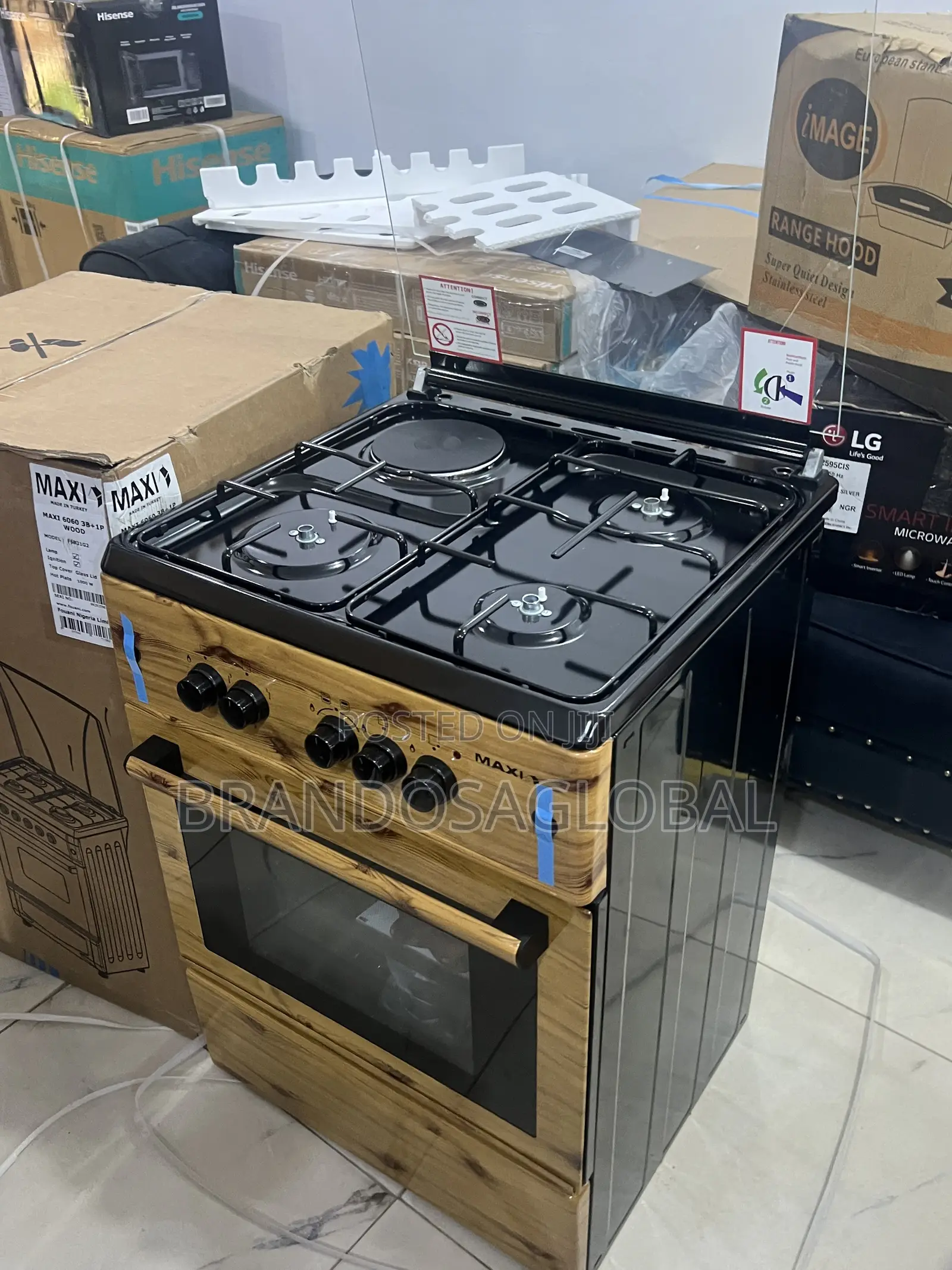 Maxi F6b31g2 Gas + Electric 3+1 Cooker With Italian Burners
