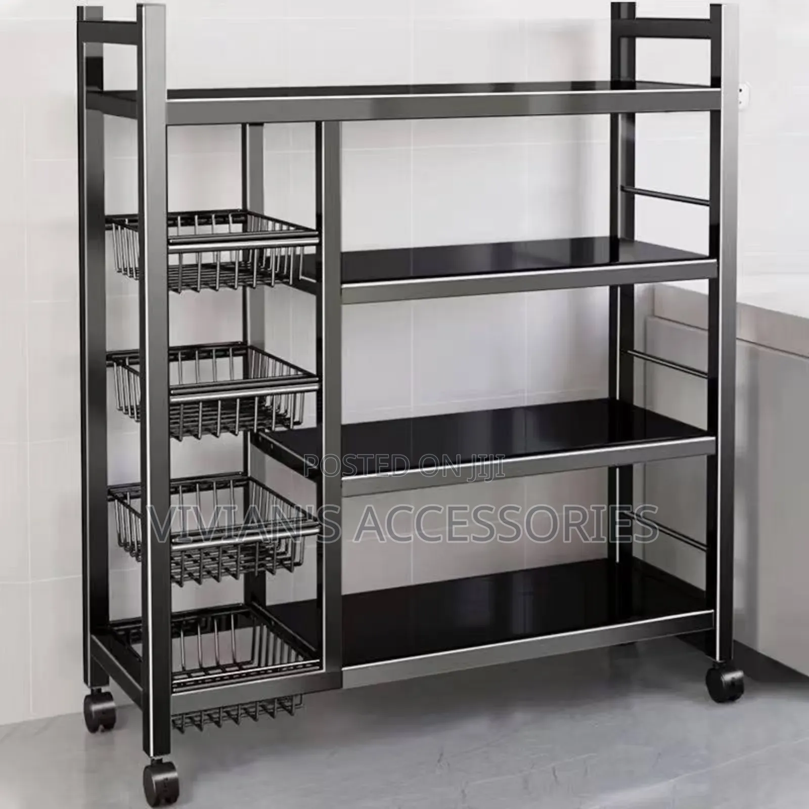 4 Layer Kitchen Rack With Basket