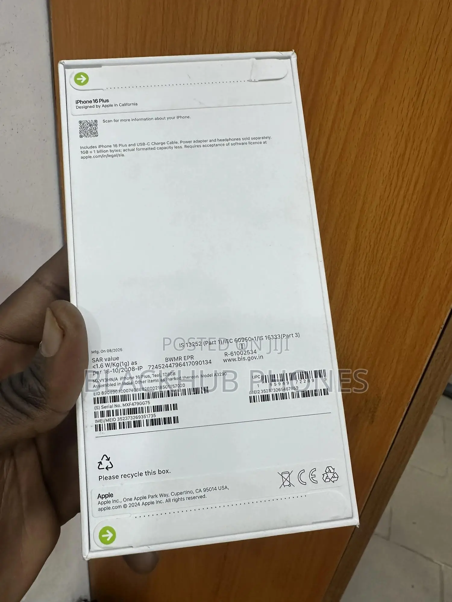 New Apple iPhone 16 Plus 128 GB Green