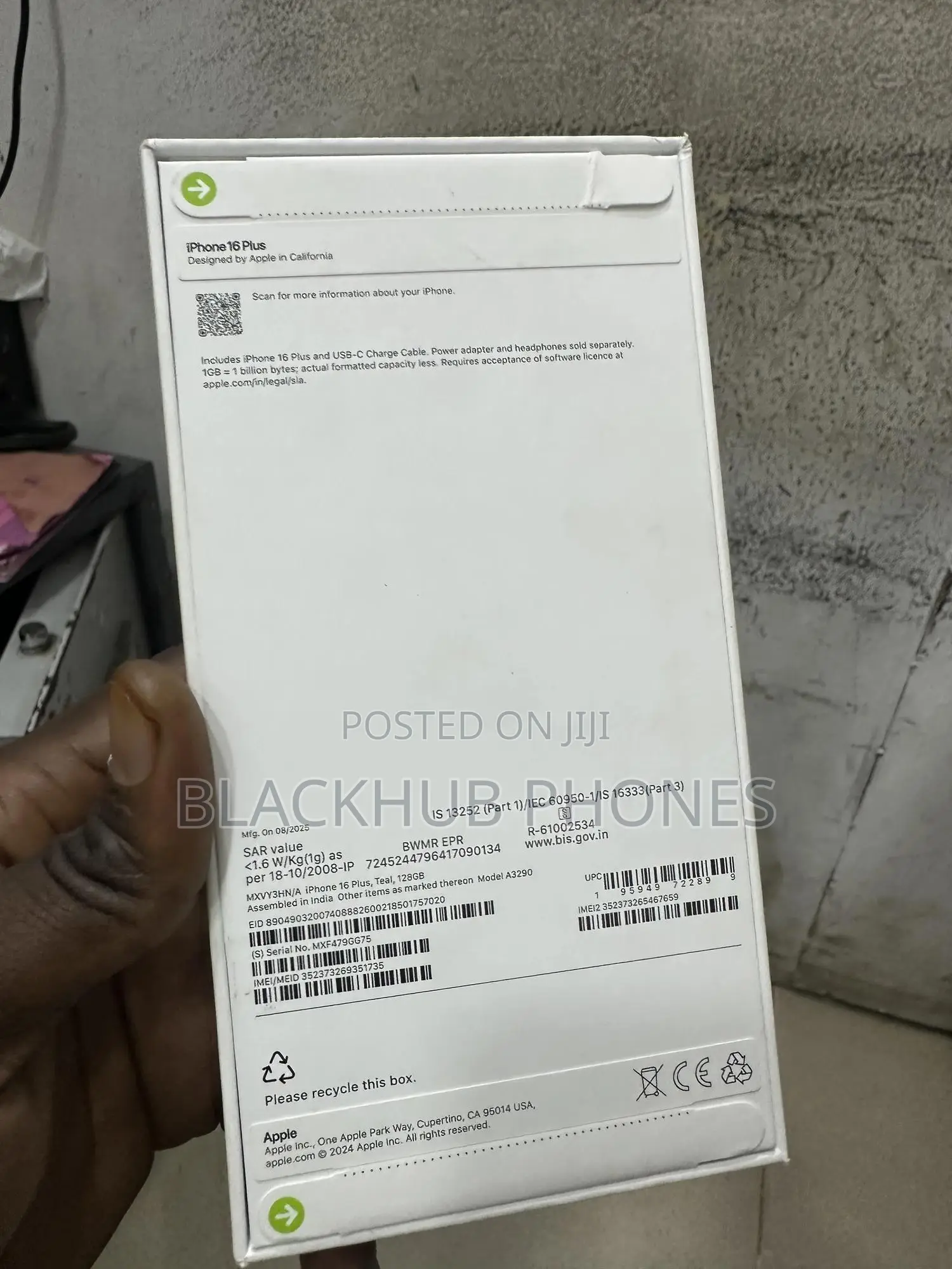 New Apple iPhone 16 Plus 128 GB Green
