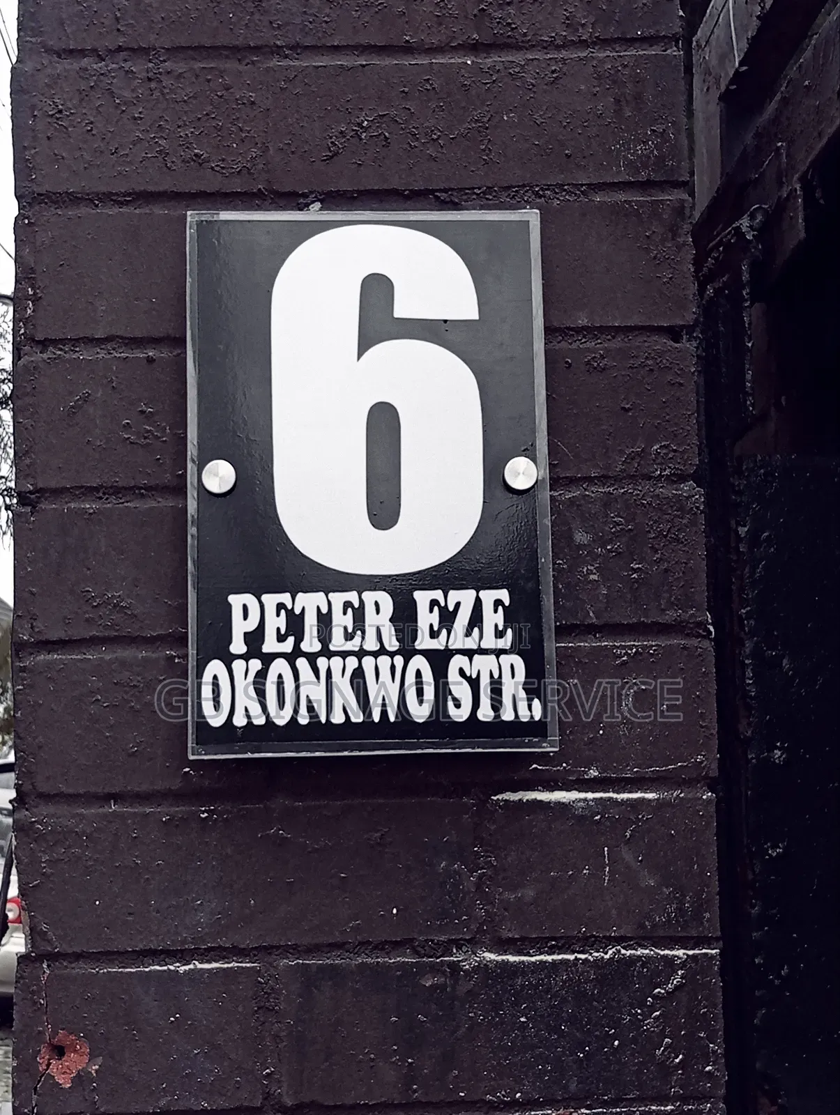 House Number Description Sign