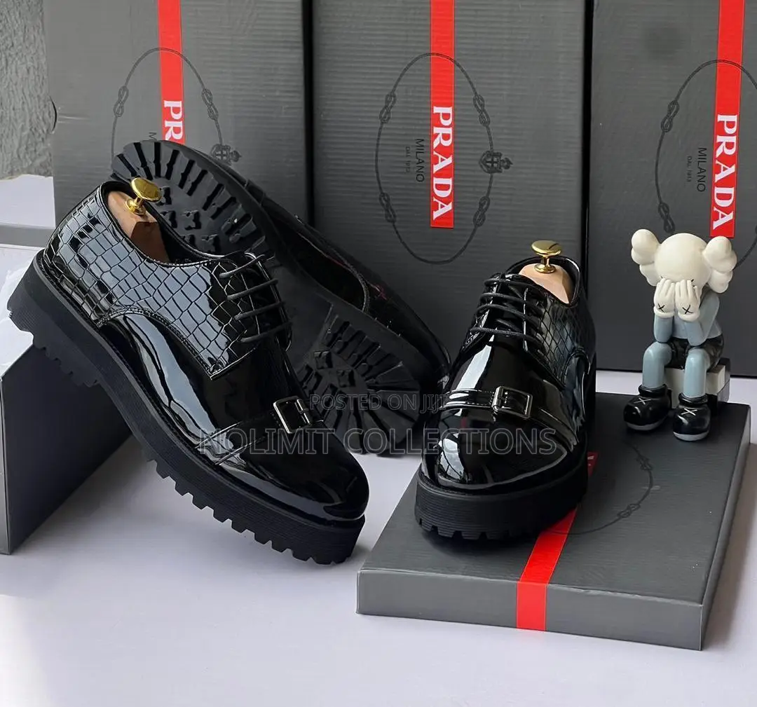 Patent Leather Prada Derby Shoe