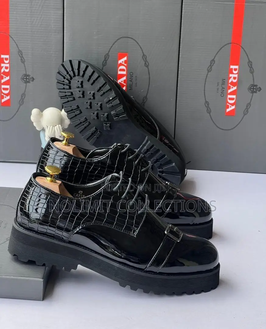 Patent Leather Prada Derby Shoe