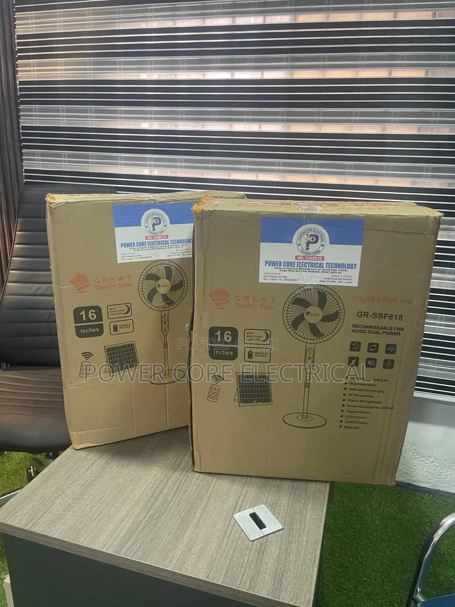 Solar Rechargeable Standing Fan