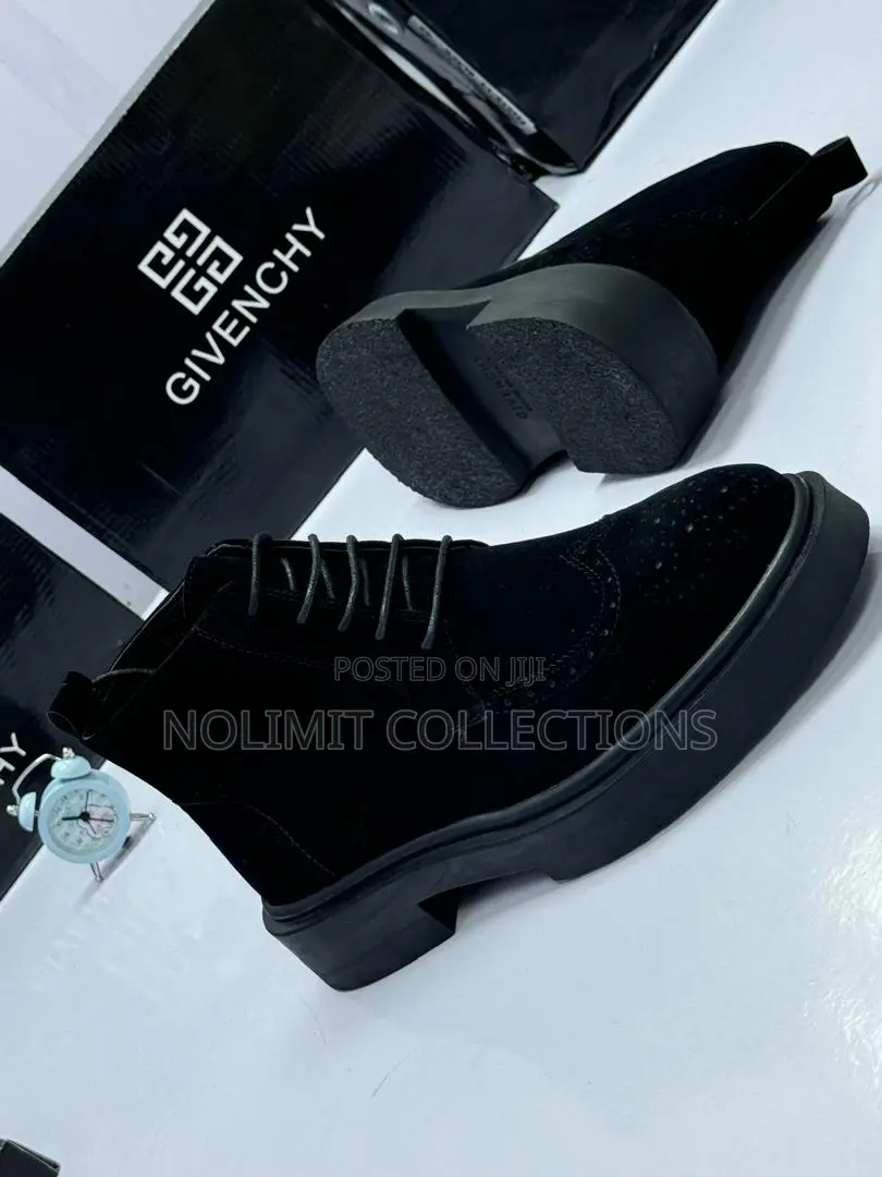Givenchy Suede High Sole Lace Up Boots