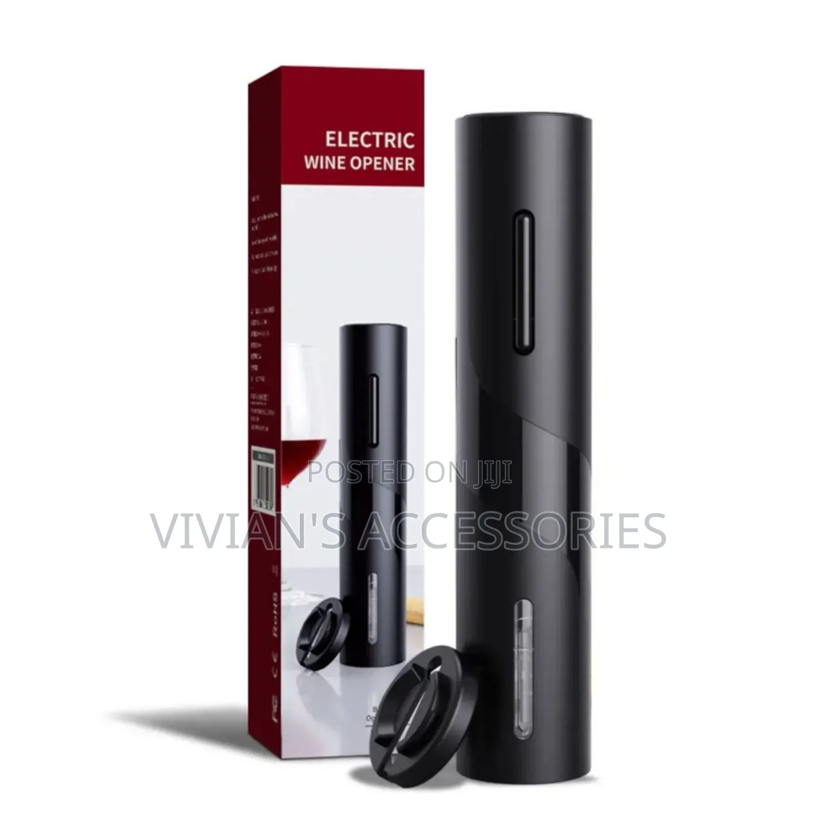 Electric Black Wine Bottle Opener (Battery Powered)