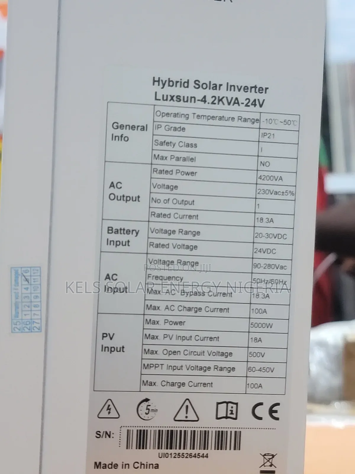4.2kva Solar Inverter Luxsun Hybrid 24v