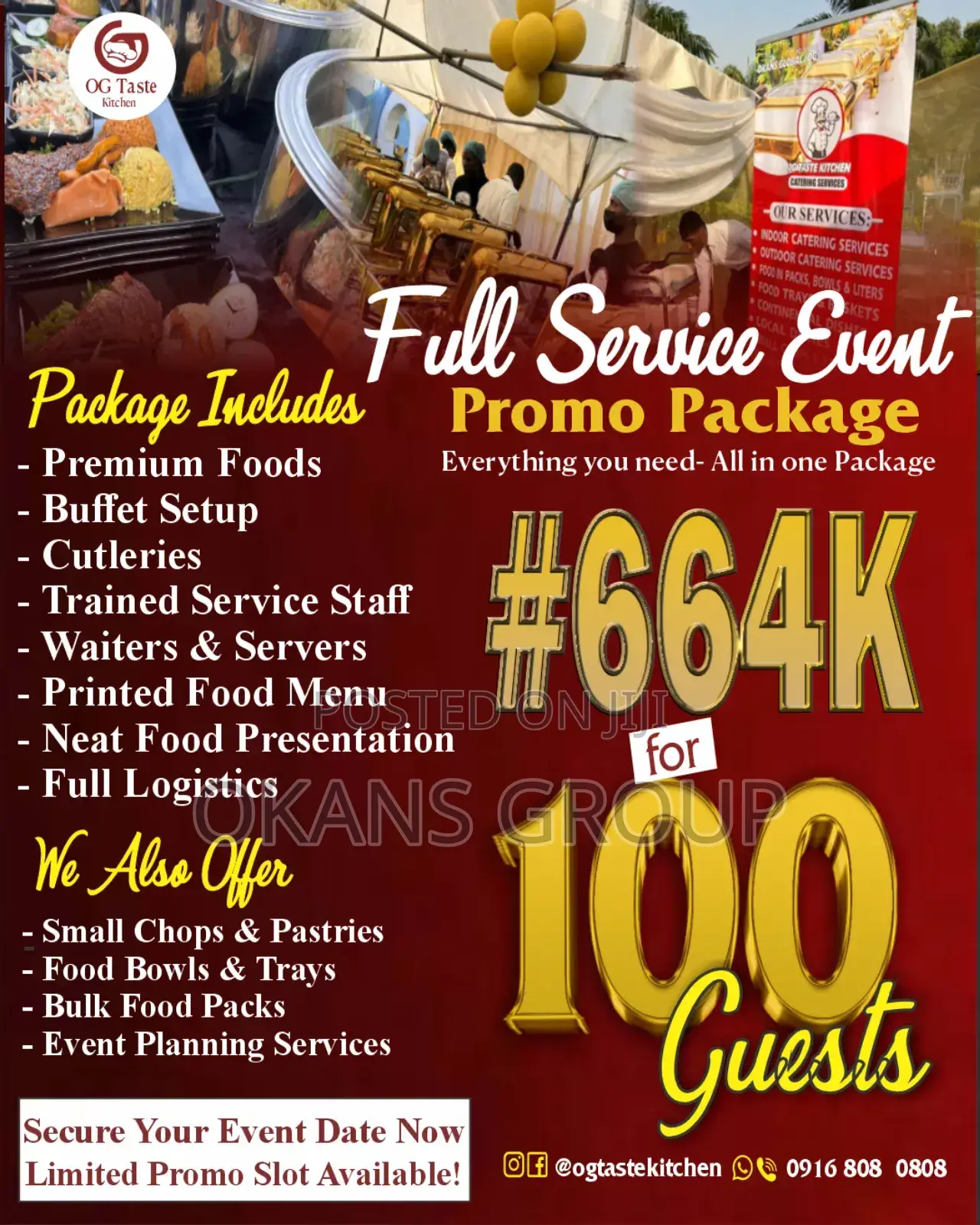 All-in-One Event Catering Packages, Food Packs/Bowls/Trays Small Chops