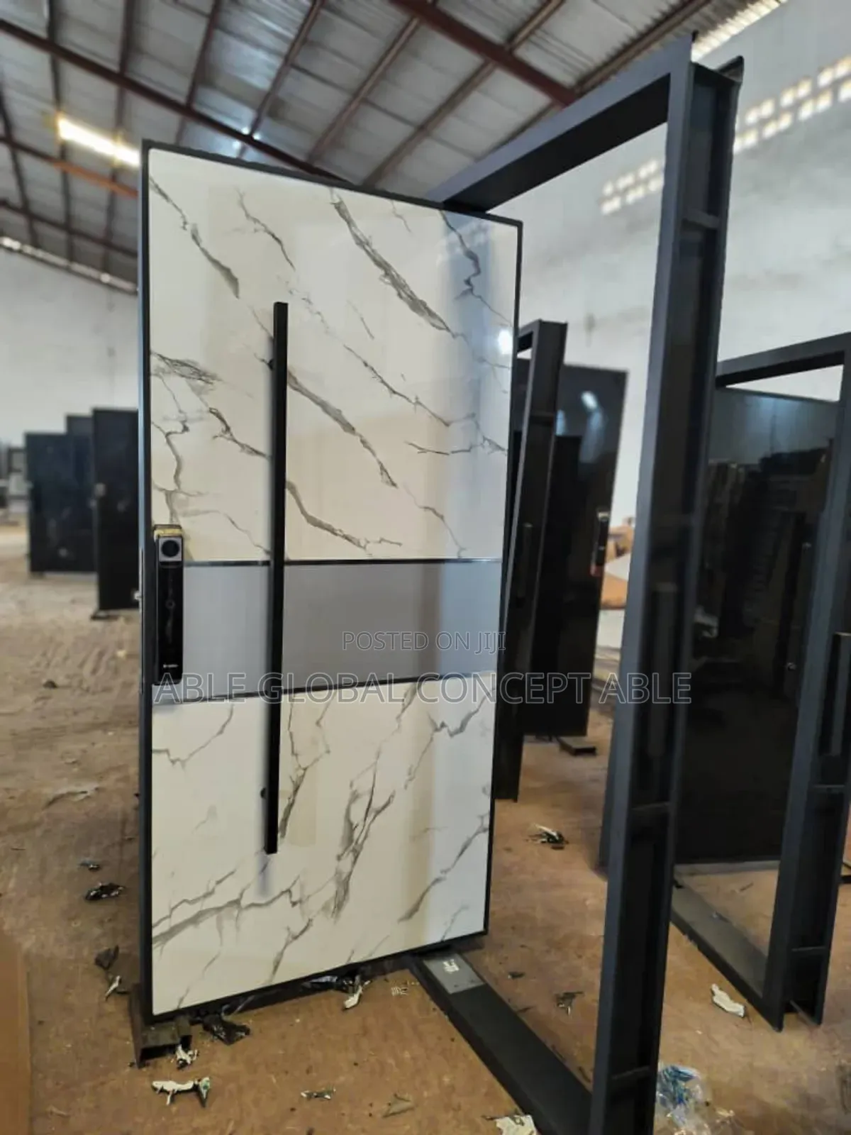 White Design Pivot Entrance Door