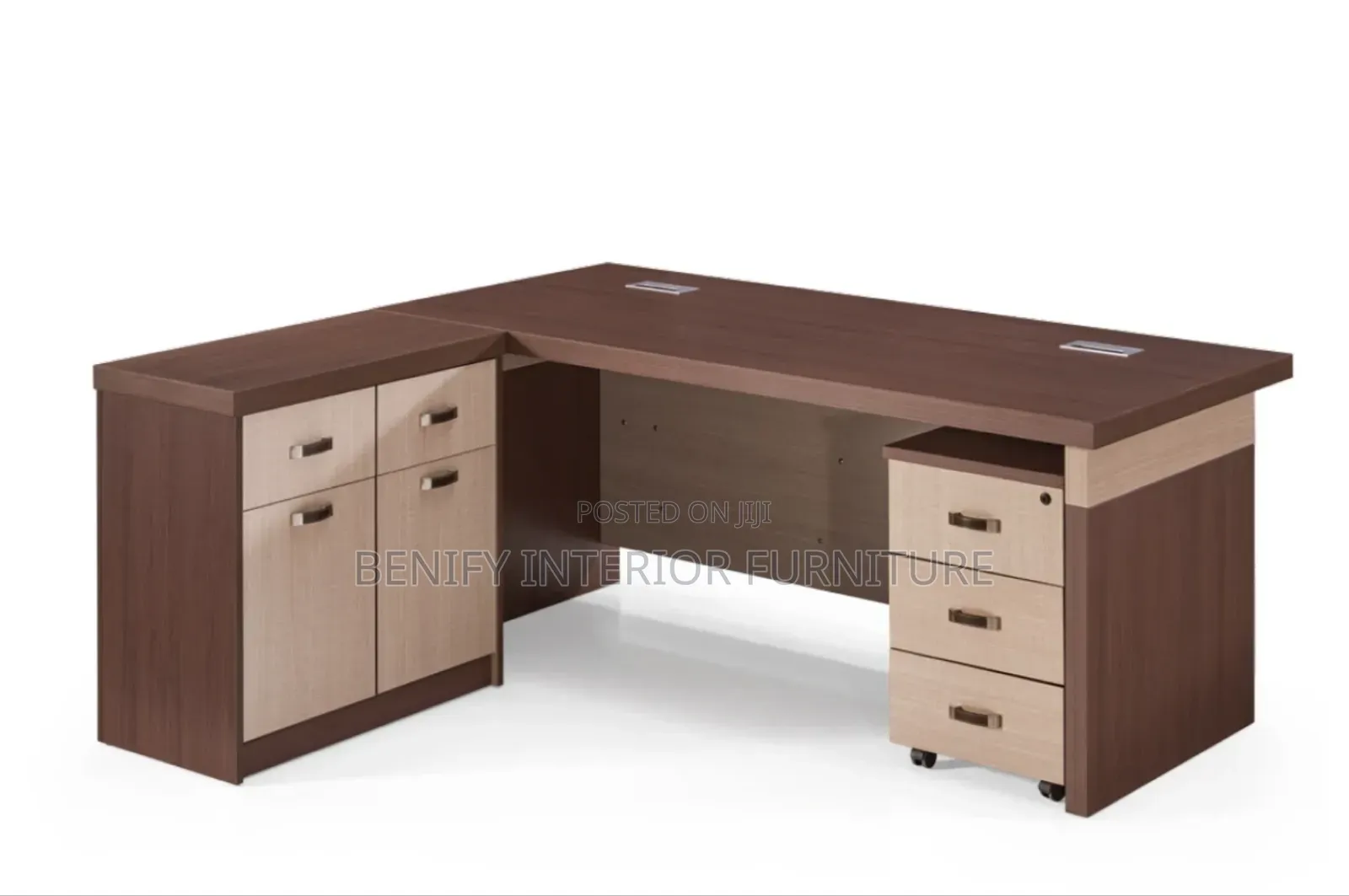 1.6 Meters L-shaped Executive Office Table With Extension And Drawers