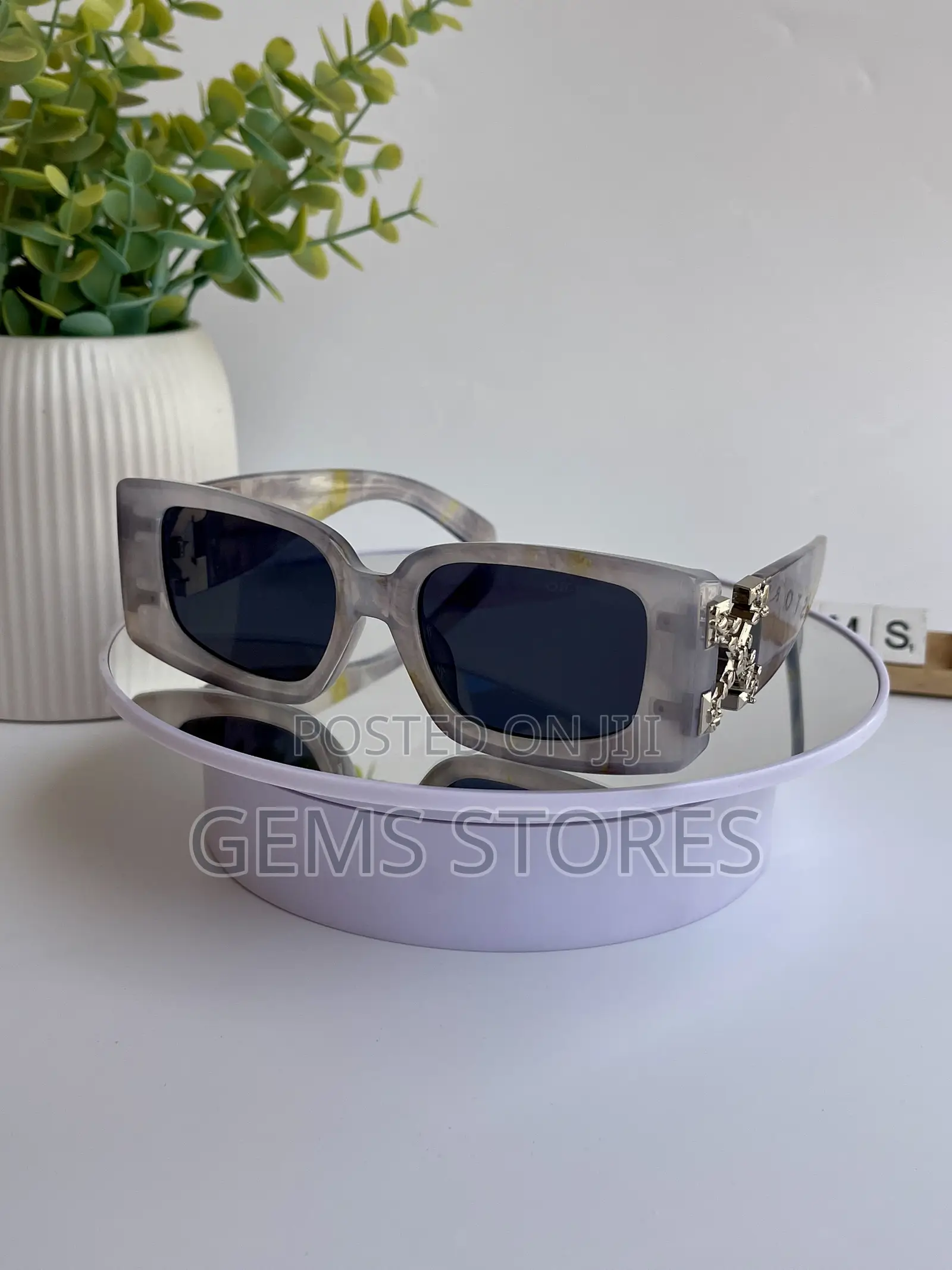 Trendy Rectangular Off-White Sunglasses- Available in 3 Colors