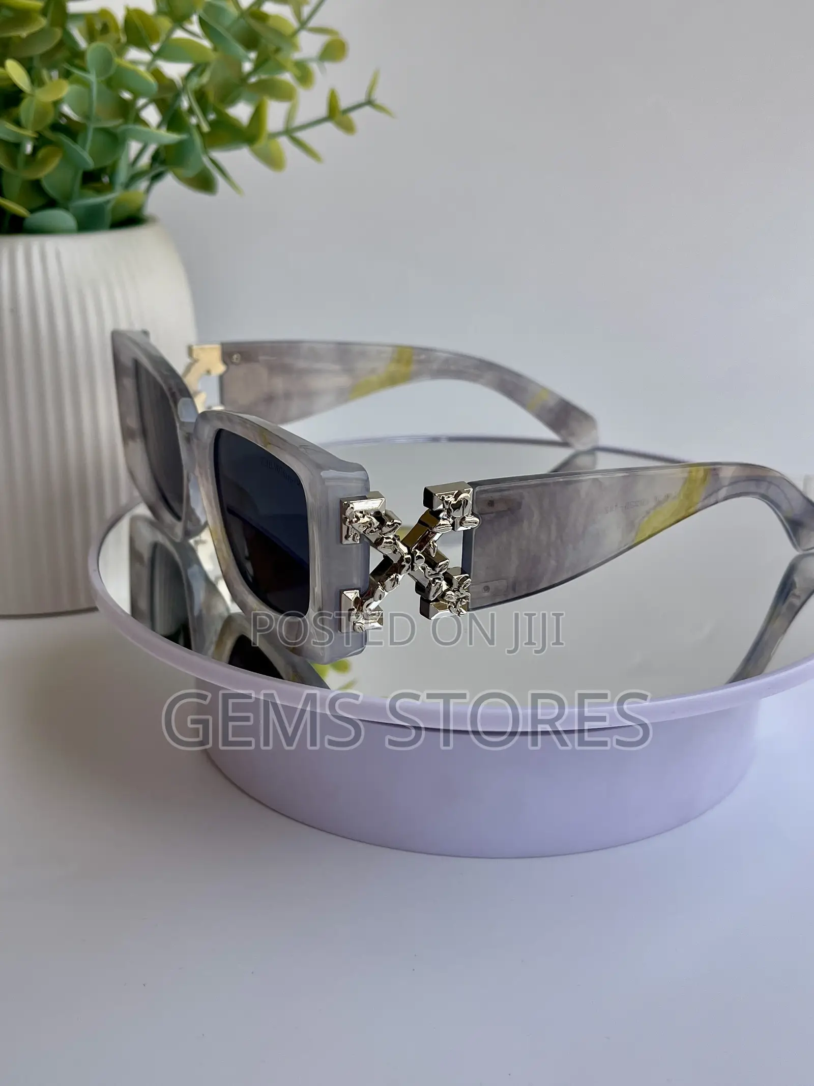 Trendy Rectangular Off-White Sunglasses- Available in 3 Colors