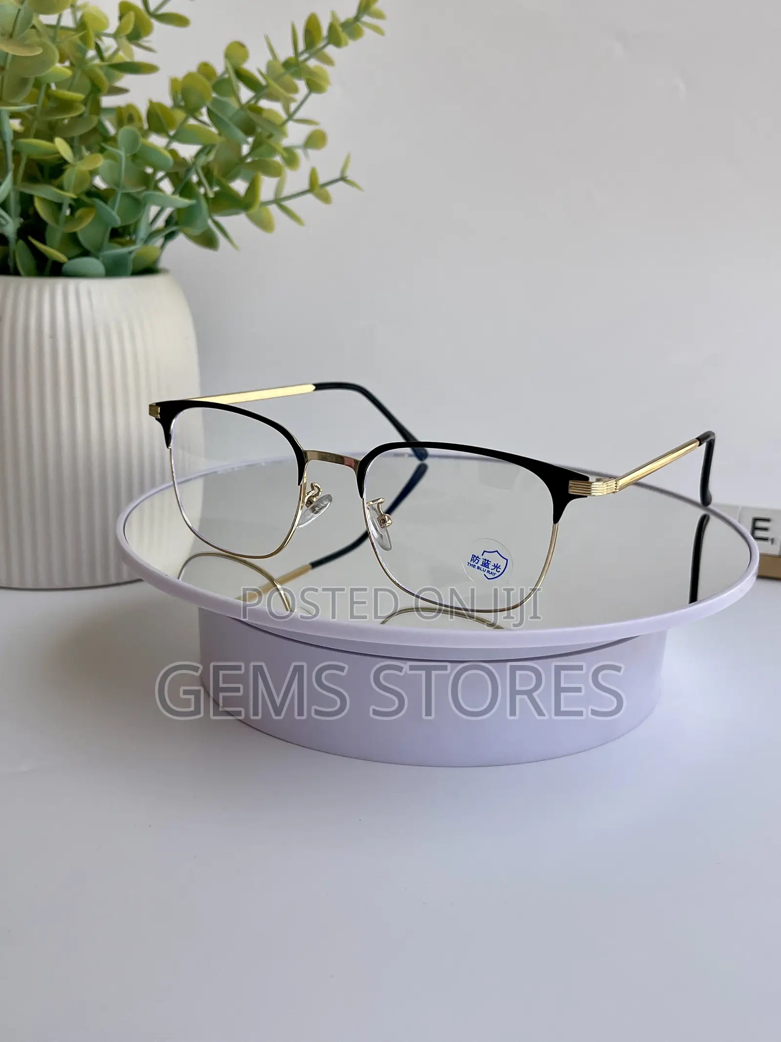 Classic Browline Blue Light Blocking Glasses - Gold Black Metal