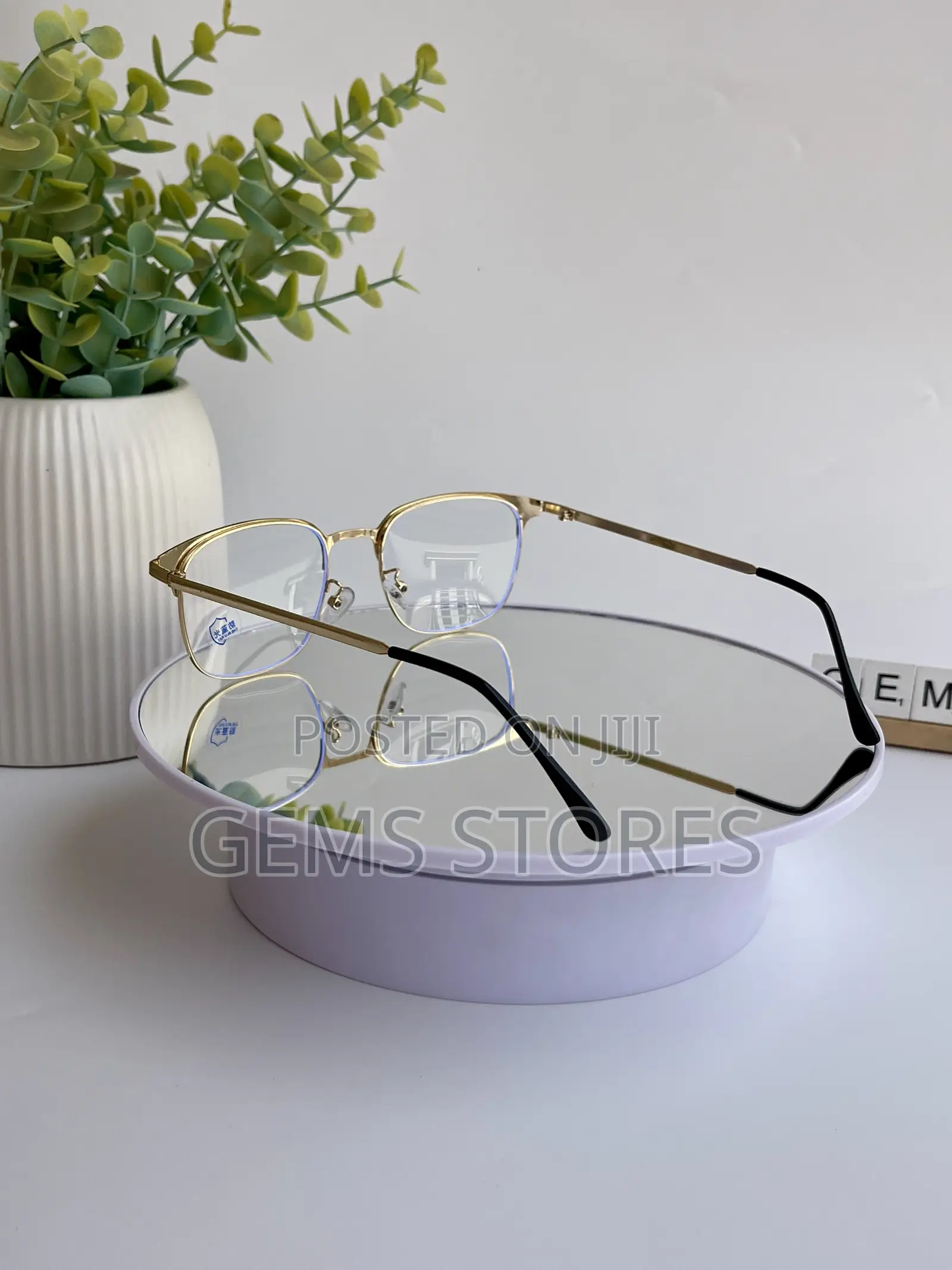 Classic Browline Blue Light Blocking Glasses - Gold Black Metal