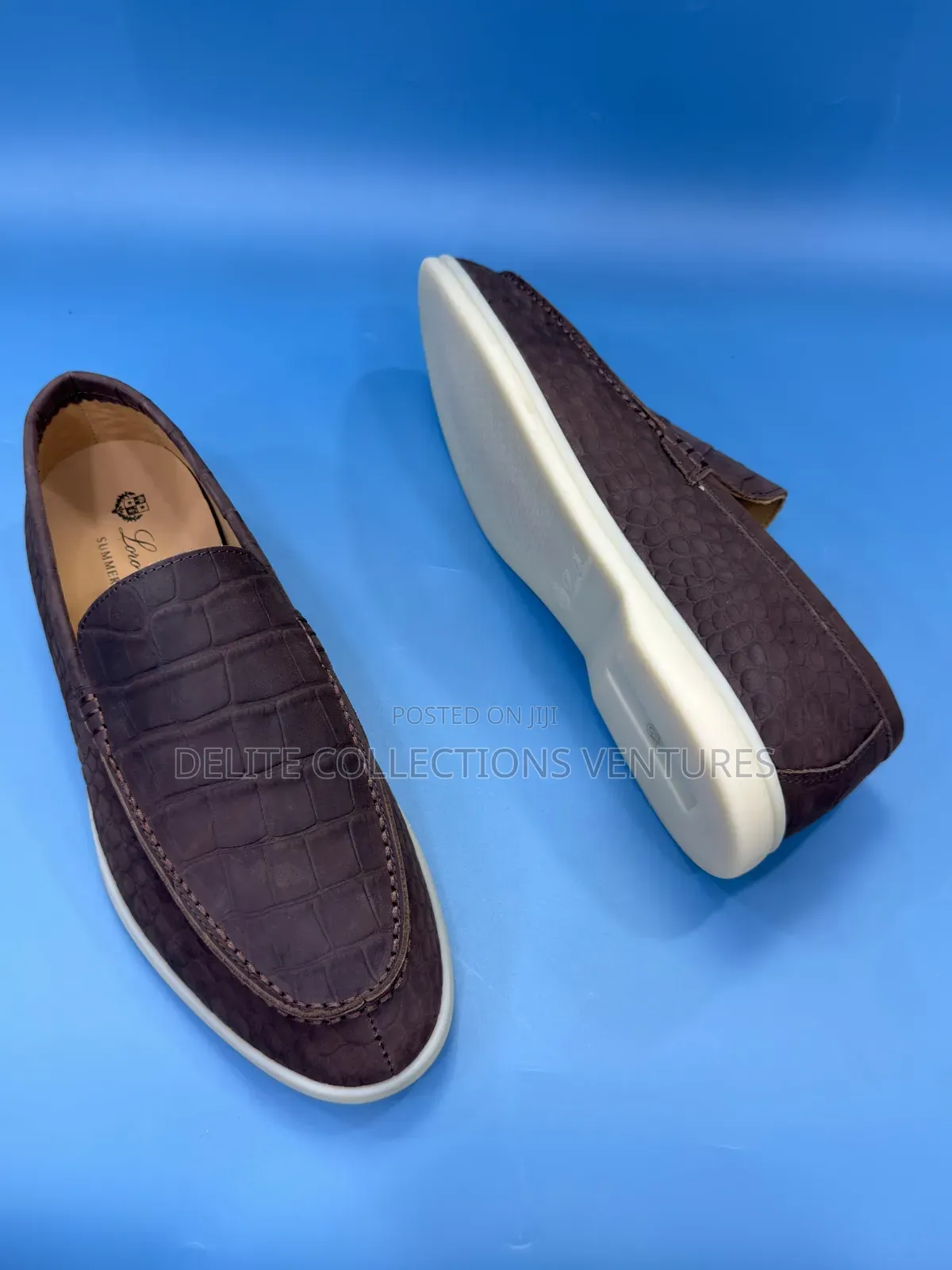Summer Walk Crocodile Leather Loafers Loro Piana