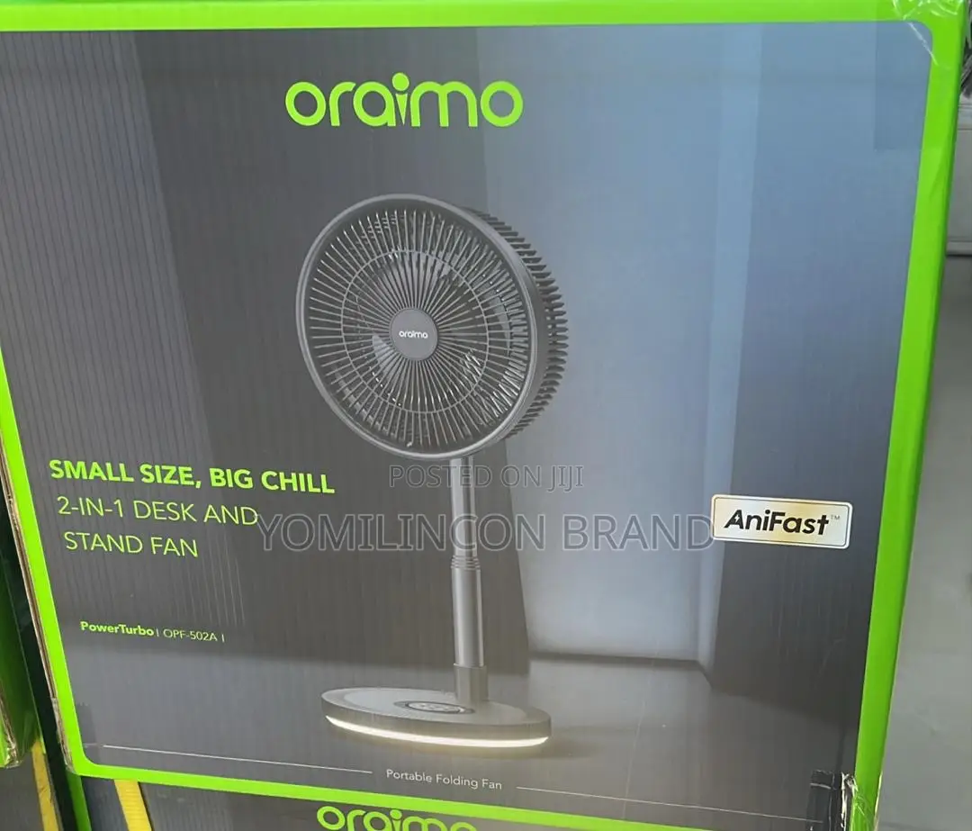 Oraimo Pedestal Fans Portable With Remote 2-in-1, 22h Runtime, 7 Speed