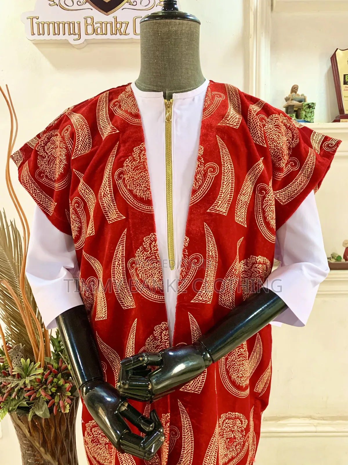 Zipper White Men's Kaftan/Native Wear