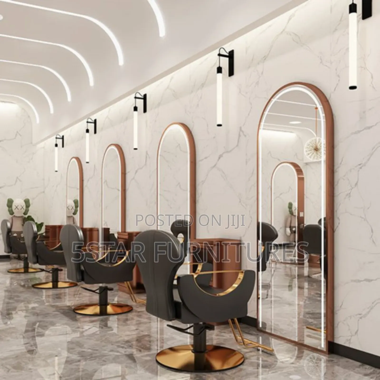 Gold Frame High End Barbershop Mirrors