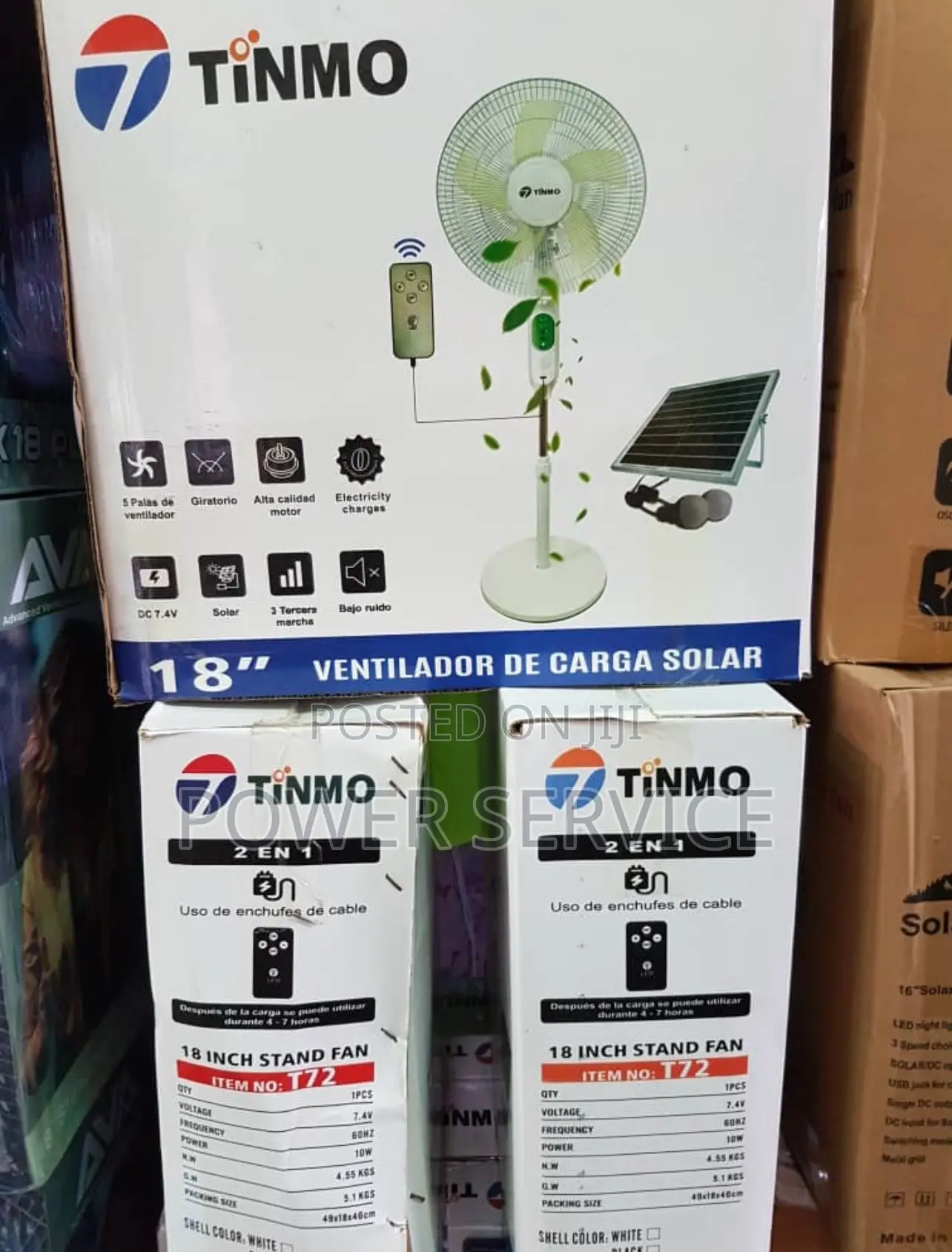 Tinmo 18-Inch Rechargeable Solar Fan