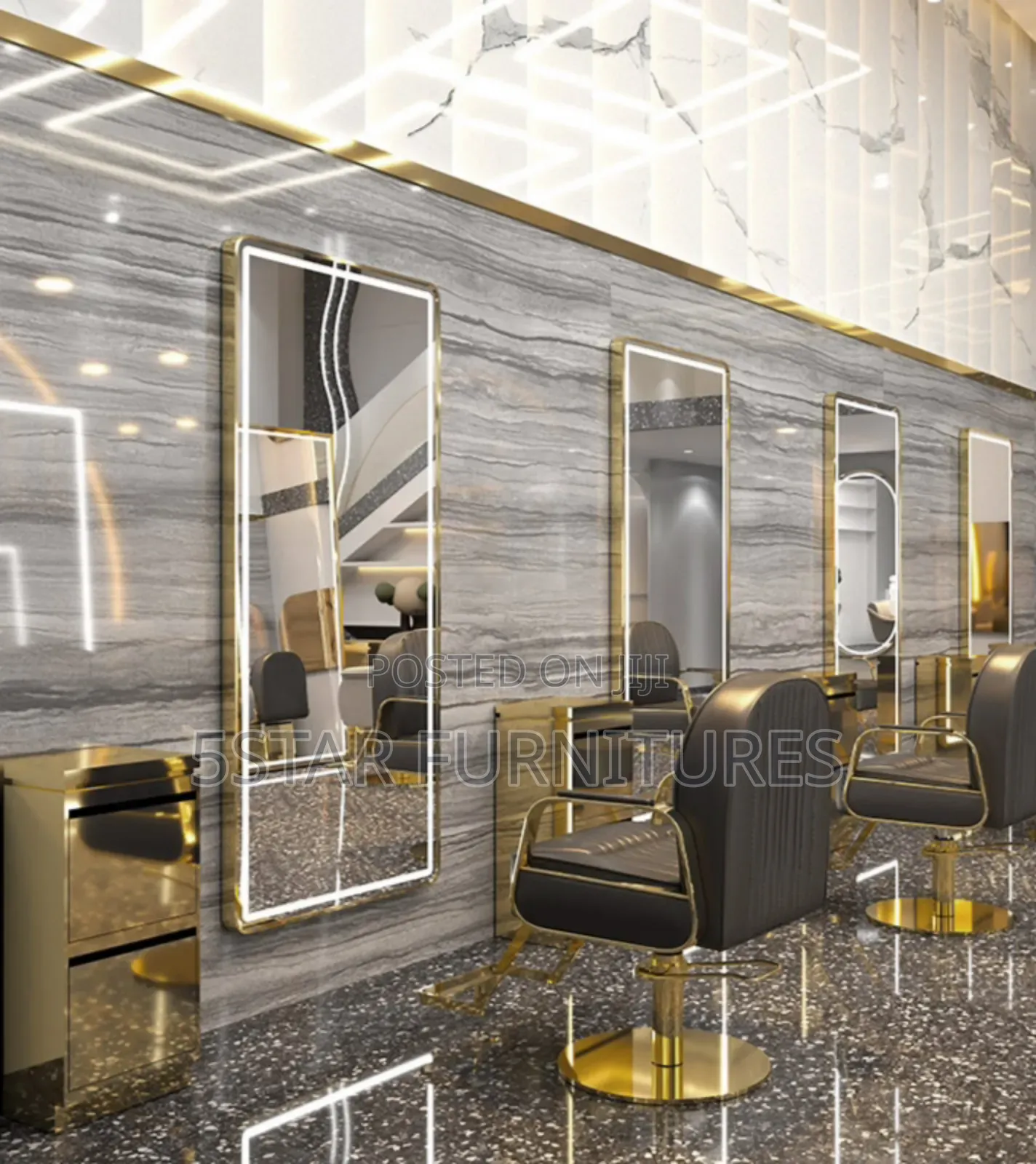 Modern Led Salon Mirrors for Hair Stations - Elegant Barber Station