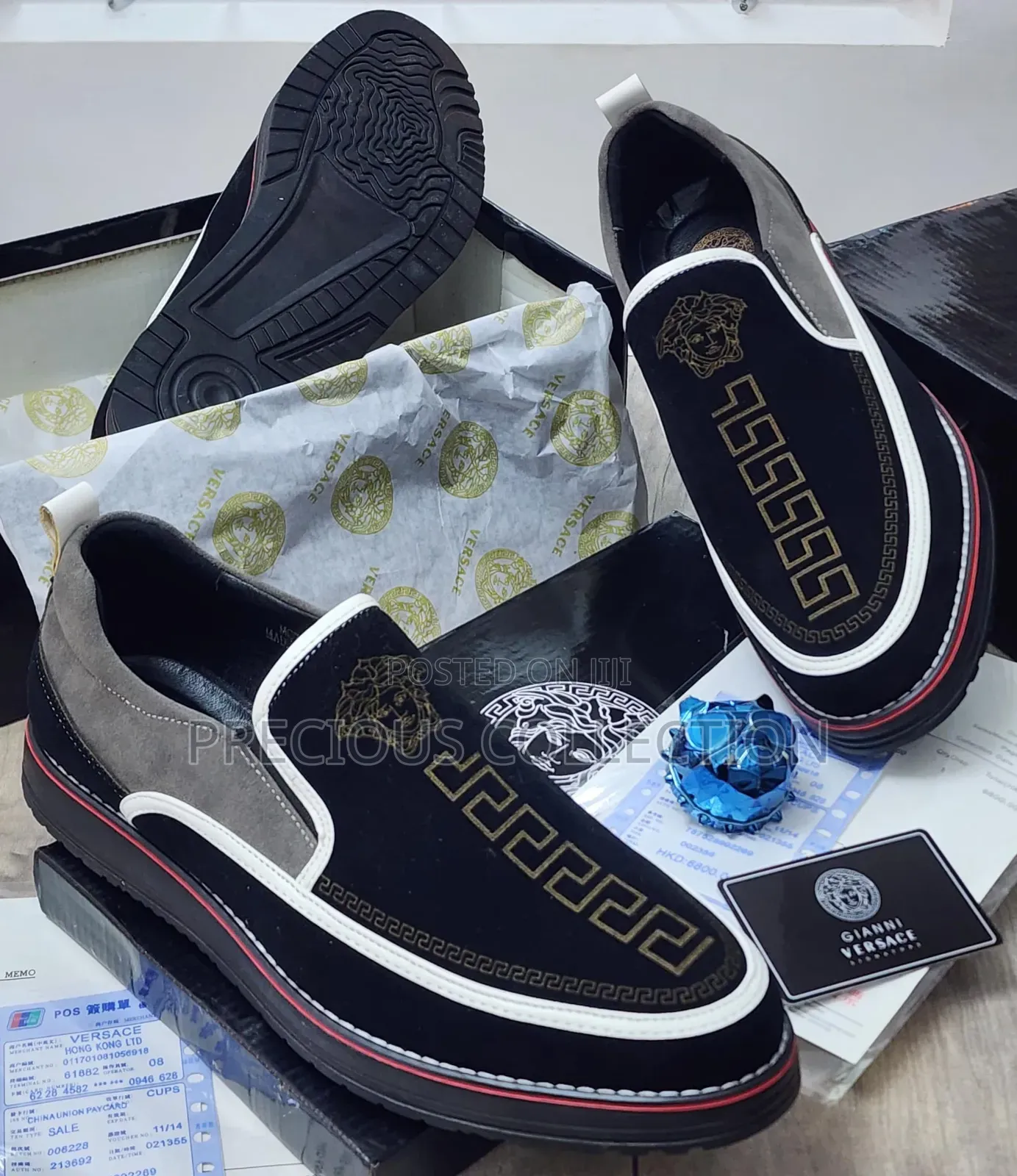 Classic Single Sole Versace Suede Loafers